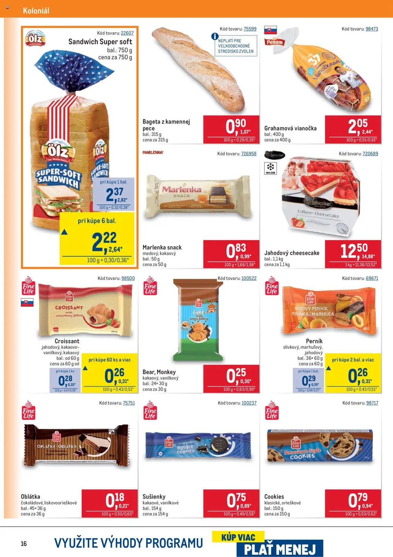 Metro maloobchod │ platný od 18.06.2025 | Strana: 16 | Produkty: Croissant, Vianočka, Marlenka