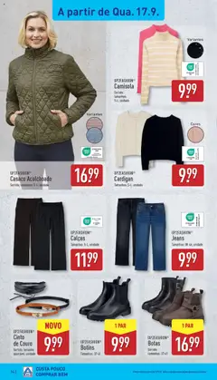 Aldi folheto │ válido de 15.09.2025 | Página: 14 | Produtos: Botas, Cinto, Jeans, Casaco