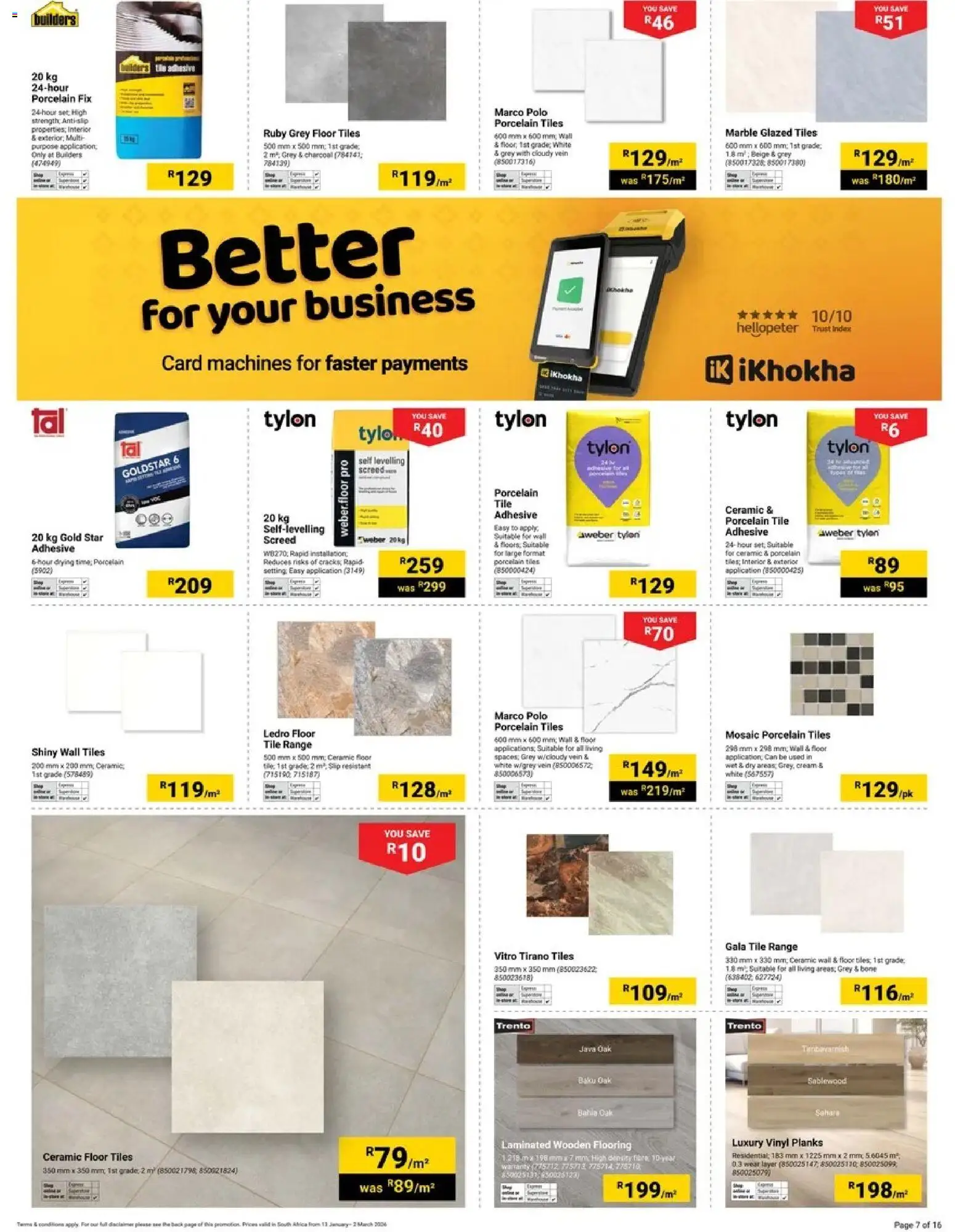 New Builders catalogue – valid from 13.01.2026 | Page: 7 | Products: Ties, Adhesive, Cream