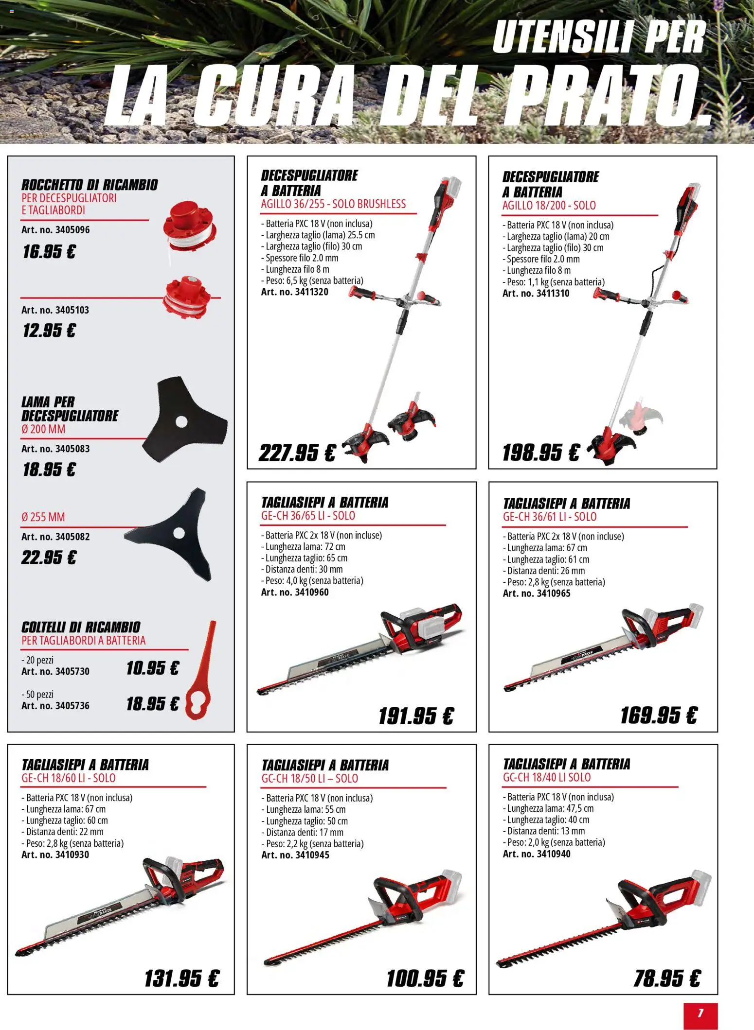 Volantino Einhell del 02.02.2026 | Pagina: 7 | Prodotti: Tagliasiepi, Decespugliatore, Batteria