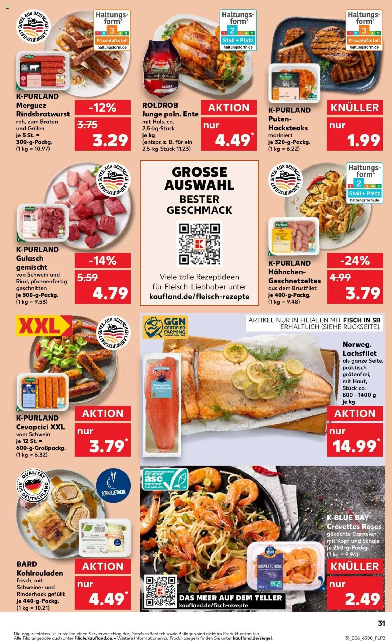 Kaufland prospekt Wetzlar	 – gültig ab 07.09.2025 | Seite: 31 | Produkte: Hahnchen, Küche, Fisch, Gulasch