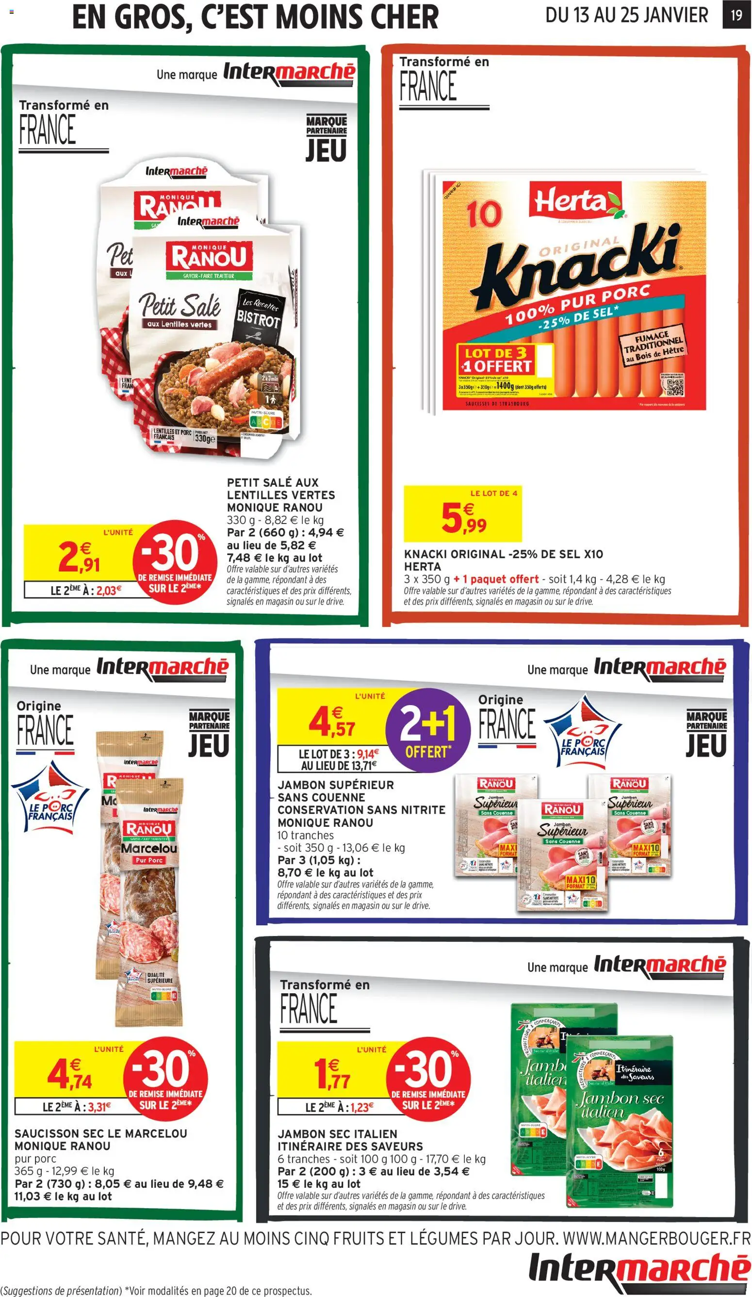 {H1} | Page: 19 | Produits: Saucisson, Saucisson sec, Jambon, Porc