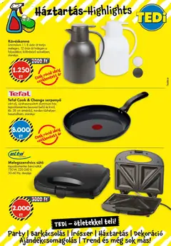 TEDi akciós újság - amely érvényes a következő dátumtól: 20.03.2026 | Oldal: 9 | Termékek: Tefal, Melegszendvics sütő, Serpenyő, Dekoráció