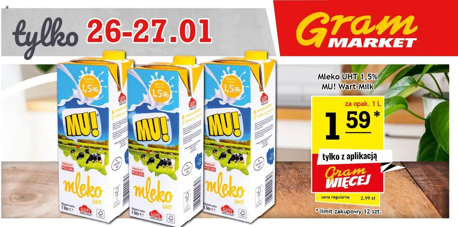 Gram Market Gazetka - Niesłychanie Niskie Ceny od 23.01.2026 | Strona: 8 | Produkty: Mleko