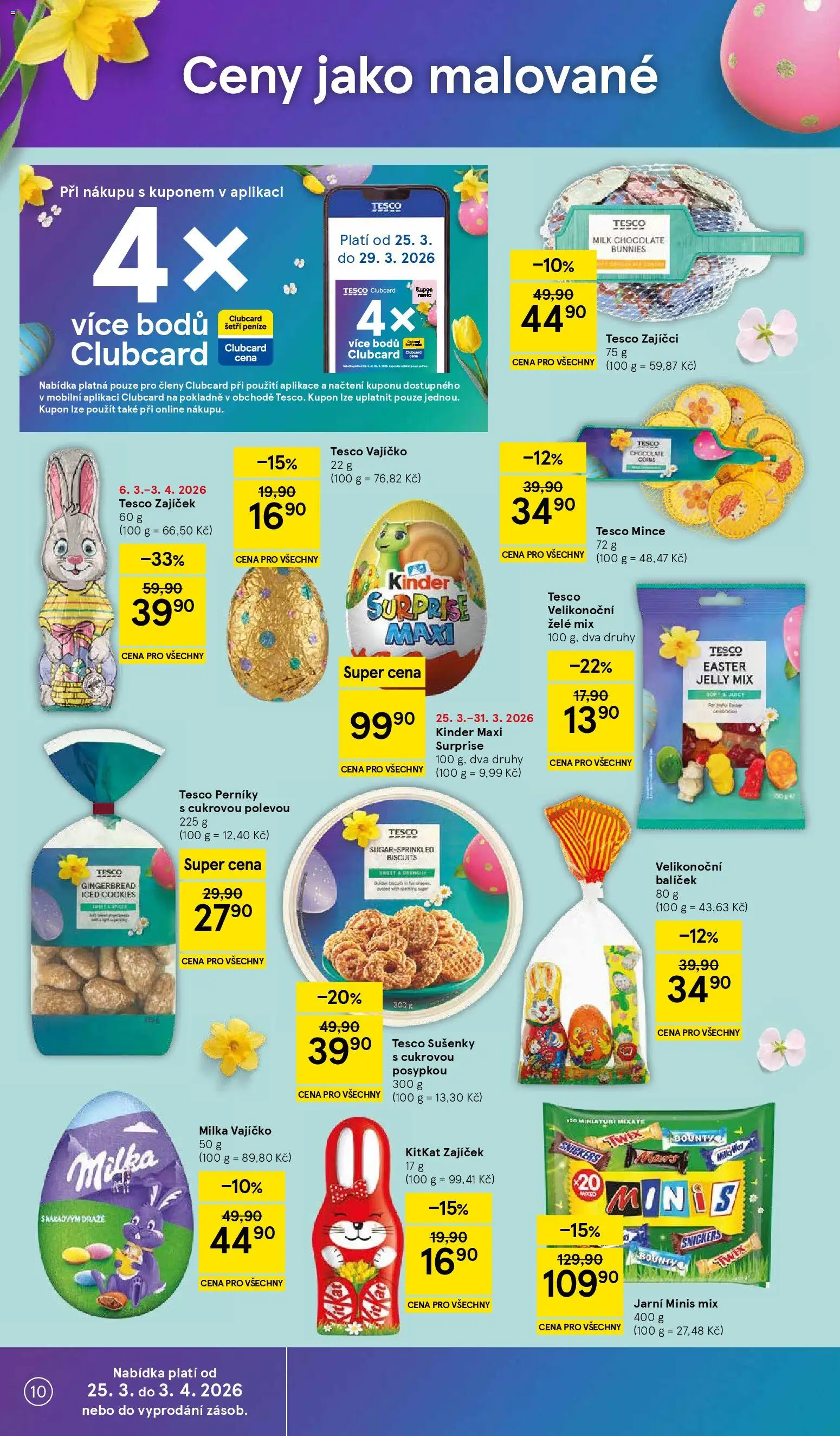 Tesco leták - Supermarket od 25.03.2026 | Strana: 10 | Produkty: Milka, Twix, Sušenky, Milk chocolate