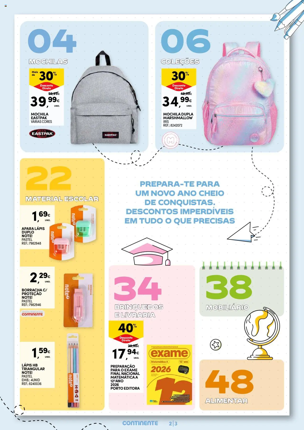 Continente - Regresso às Aulas: Regressamos com tudo │ válido de 12.08.2025 | Página: 3 | Produtos: Mochila, Mochilas