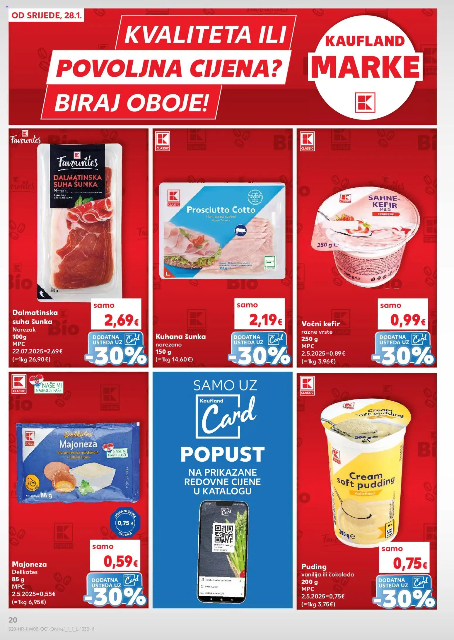 Kaufland katalog | vrijedi od 28.01.2026 | Stranica: 20 | Proizvodi: Čokolada, Puding, Narezak, Kefir
