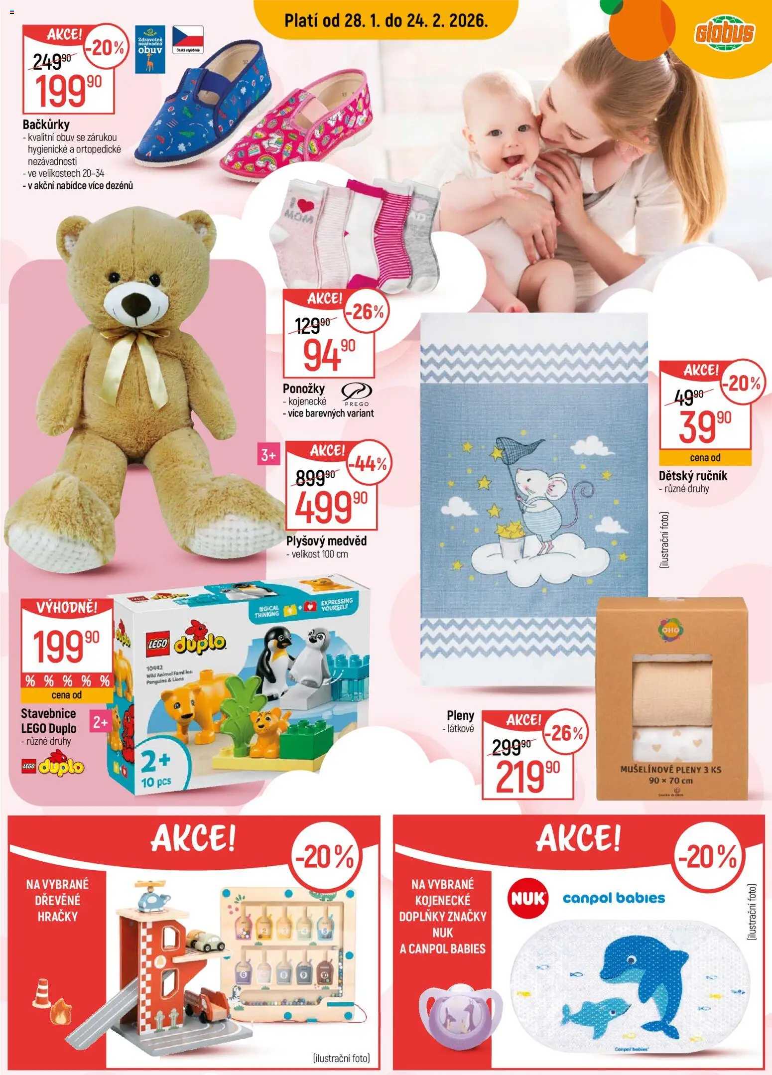 Globus leták - Praha-Štěrboholy od 28.01.2026 | Strana: 4 | Produkty: LEGO, Ponožky, Stavebnice, Obuv