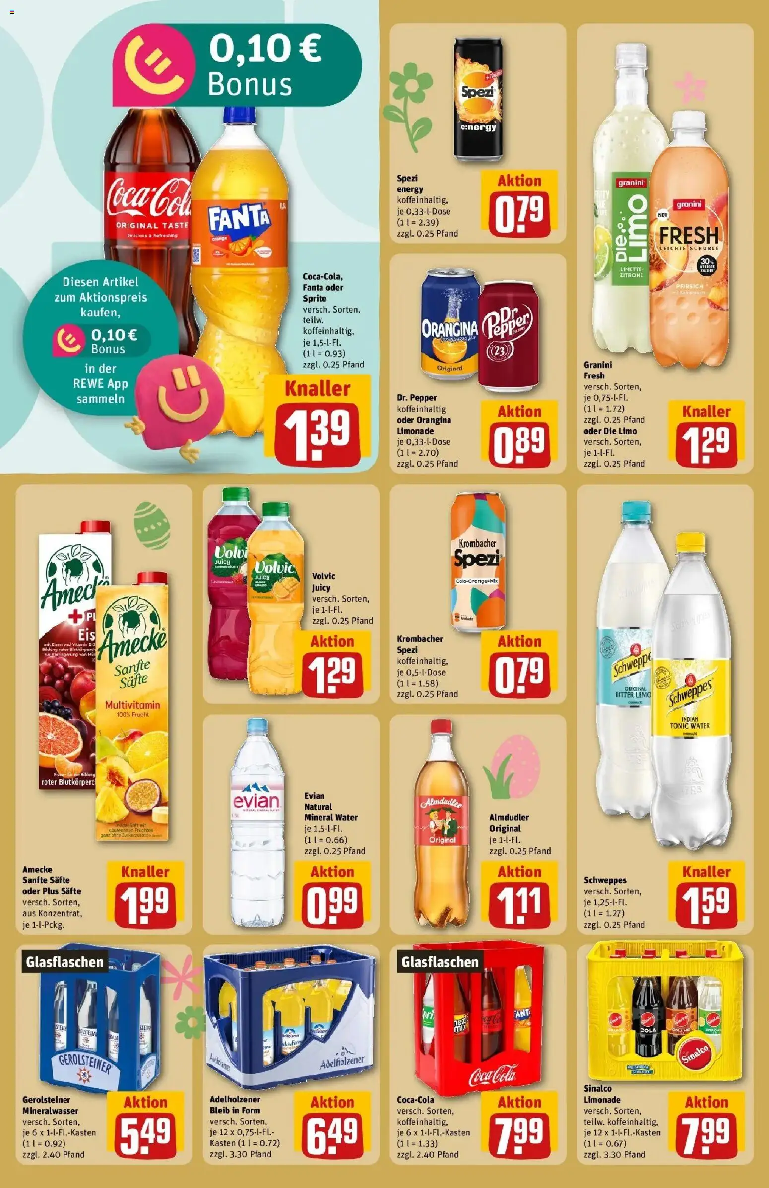 Rewe Prospekt Olching Geiselbullach	 – gültig ab 15.03.2026 | Seite: 18 | Produkte: Adelholzener, Schweppes, Pfirsich, Gerolsteiner