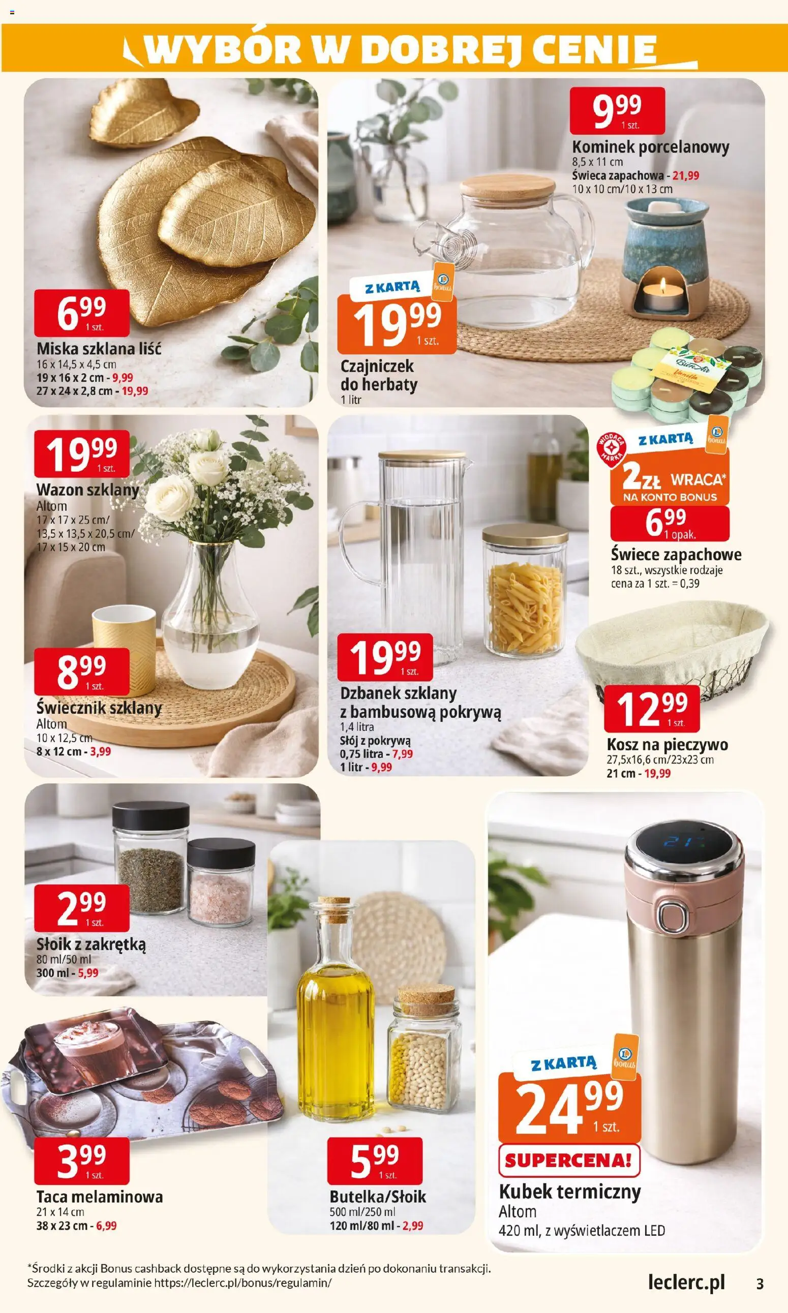 E.Leclerc Gazetka - Radom od 27.01.2026 | Strona: 3 | Produkty: Pieczywo, Kosz, Wazon, Świece