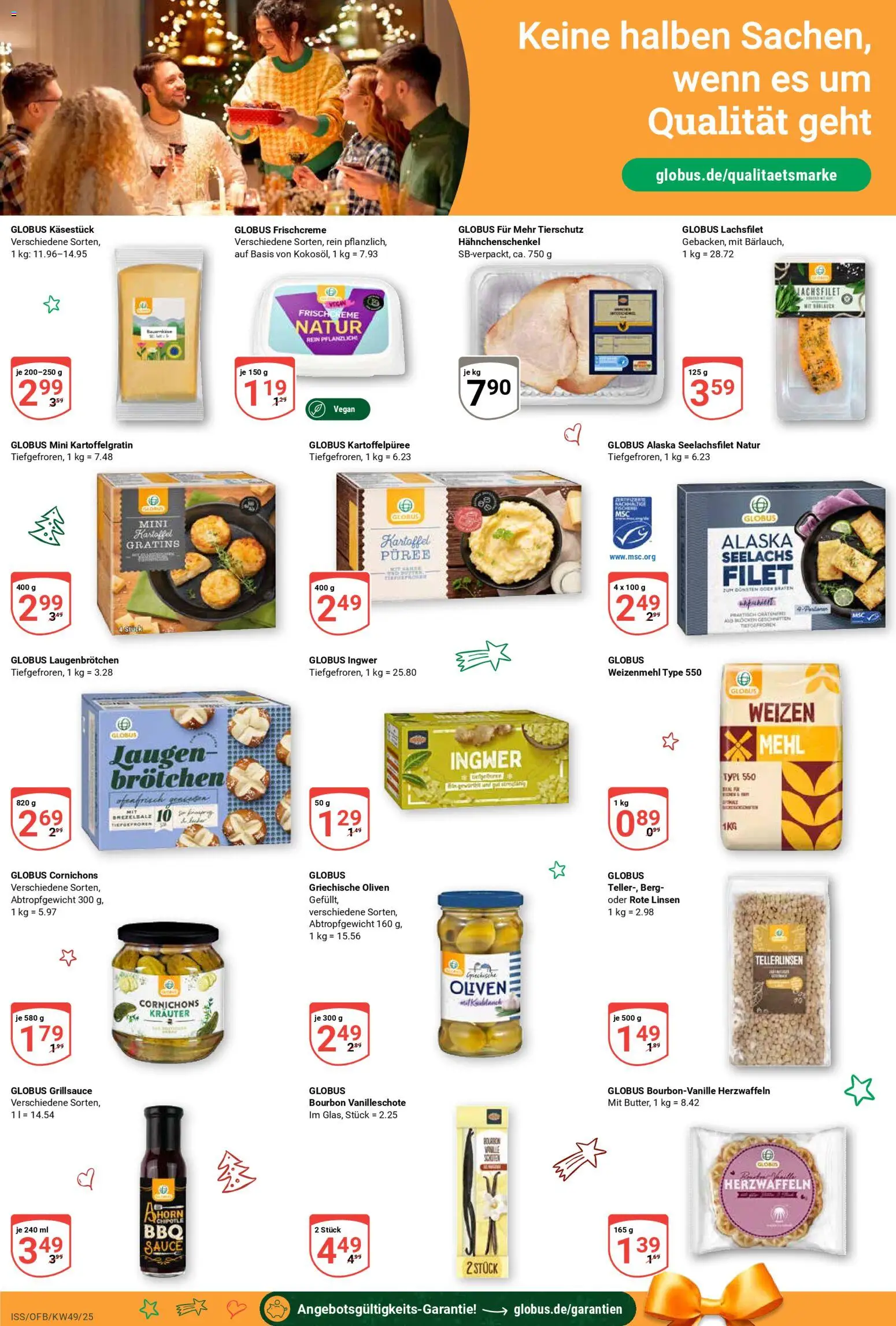 Globus Prospekt 	 – gültig ab 01.12.2025 | Seite: 15 | Produkte: Mehl, Hahnchenschenkel, Weizenmehl, Bourbon