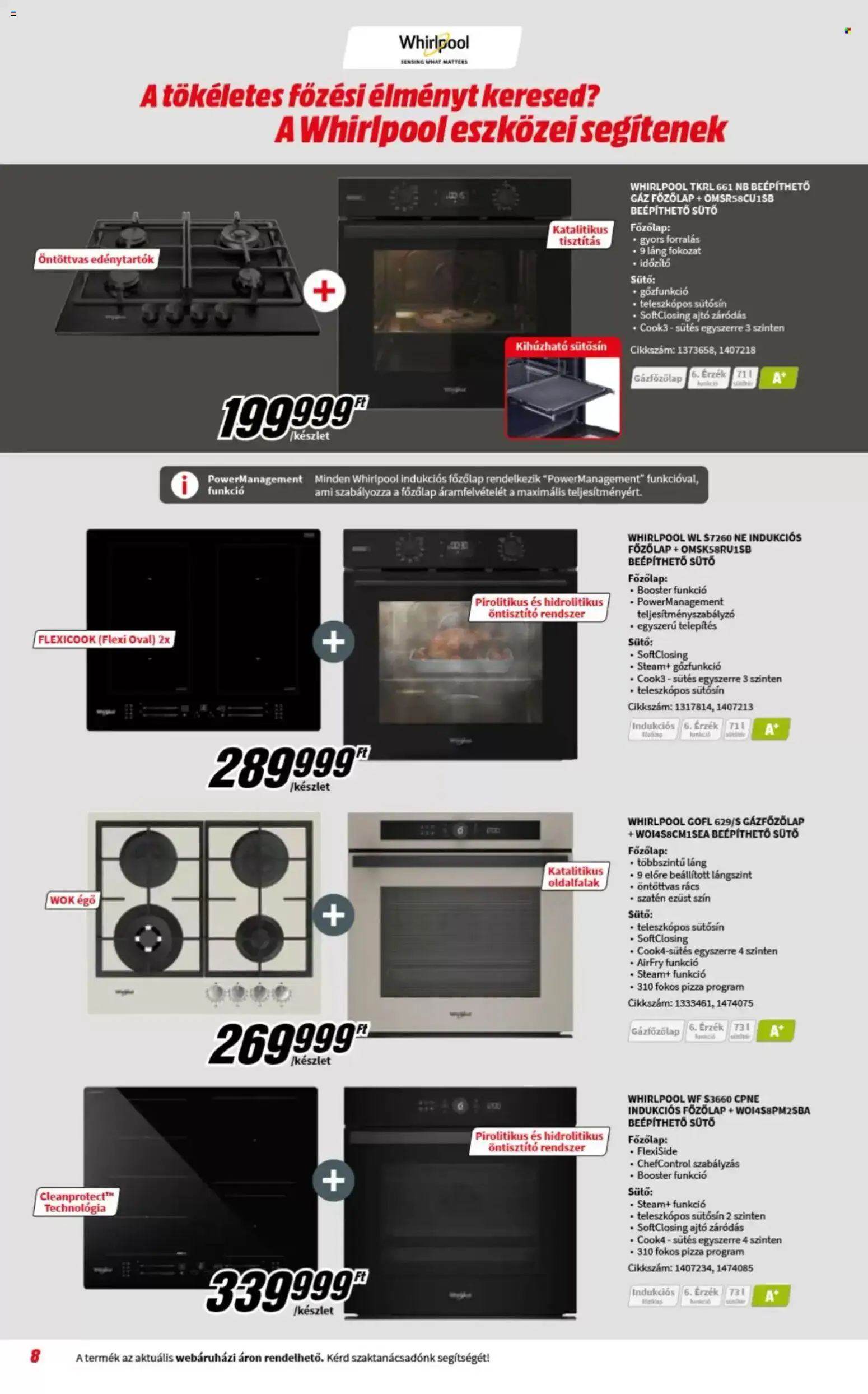 Media Markt akciós ujság - amely érvényes a következő dátumtól: 04.03.2026 | Oldal: 8 | Termékek: Sütő, Főzőlap, Indukciós főzőlap, Pizza