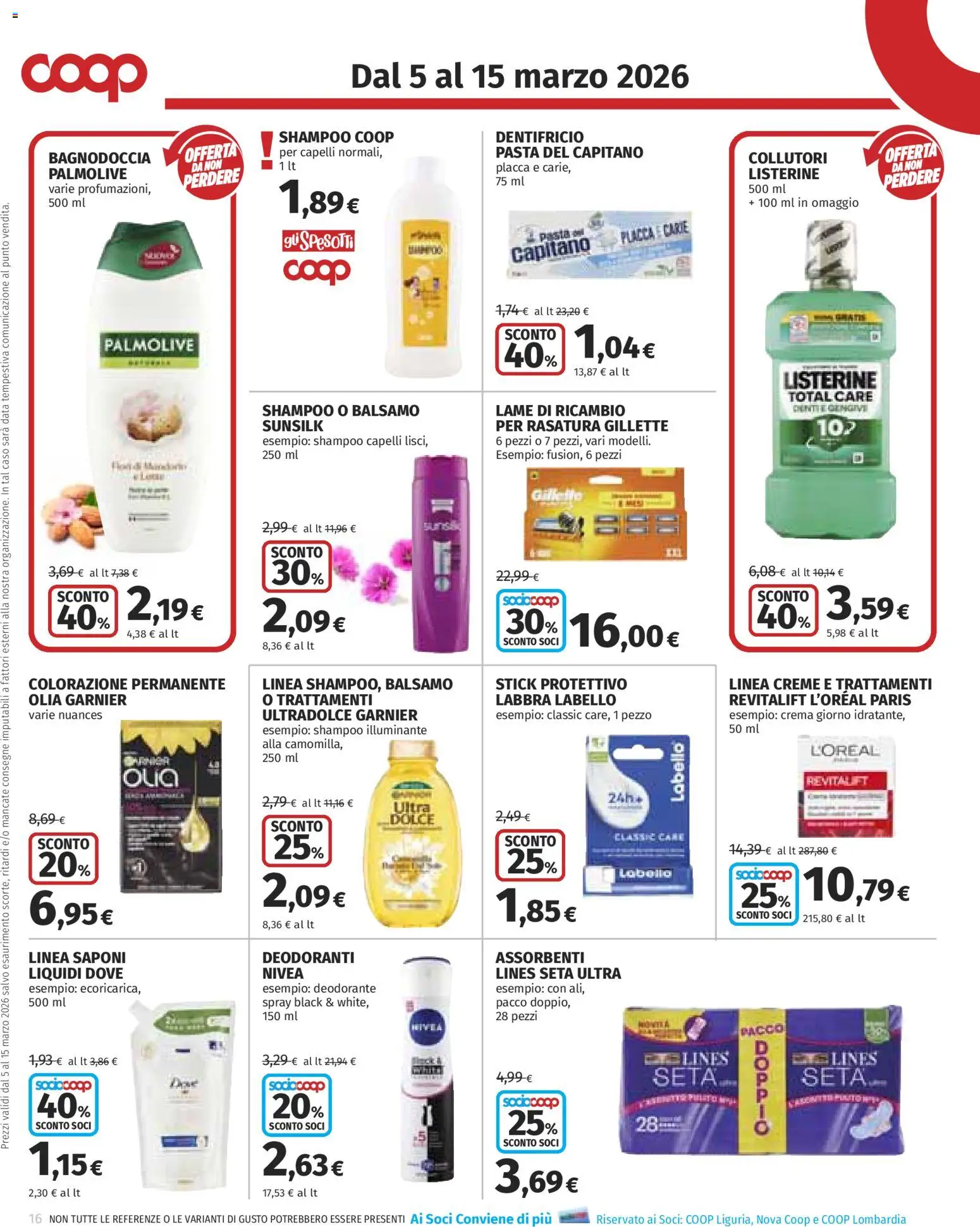 Volantino COOP del 05.03.2026 | Pagina: 16 | Prodotti: Balsamo, Crema, Deodorante, Data