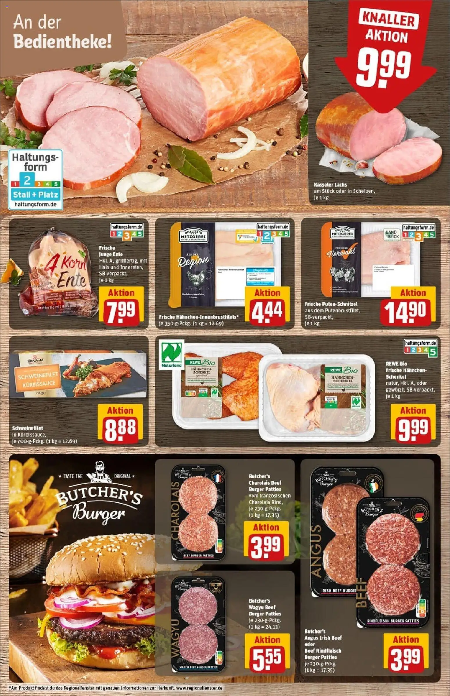 Rewe prospekt Michelstadt	 – gültig ab 26.10.2025 | Seite: 10 | Produkte: Burger, Schweinefilet, Lachs, Ente