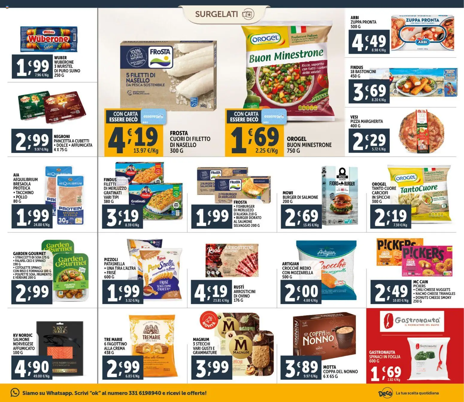 Volantino Decò del 06.03.2026 | Pagina: 11 | Prodotti: Minestrone, Carciofi, Falafel, Arrosticini