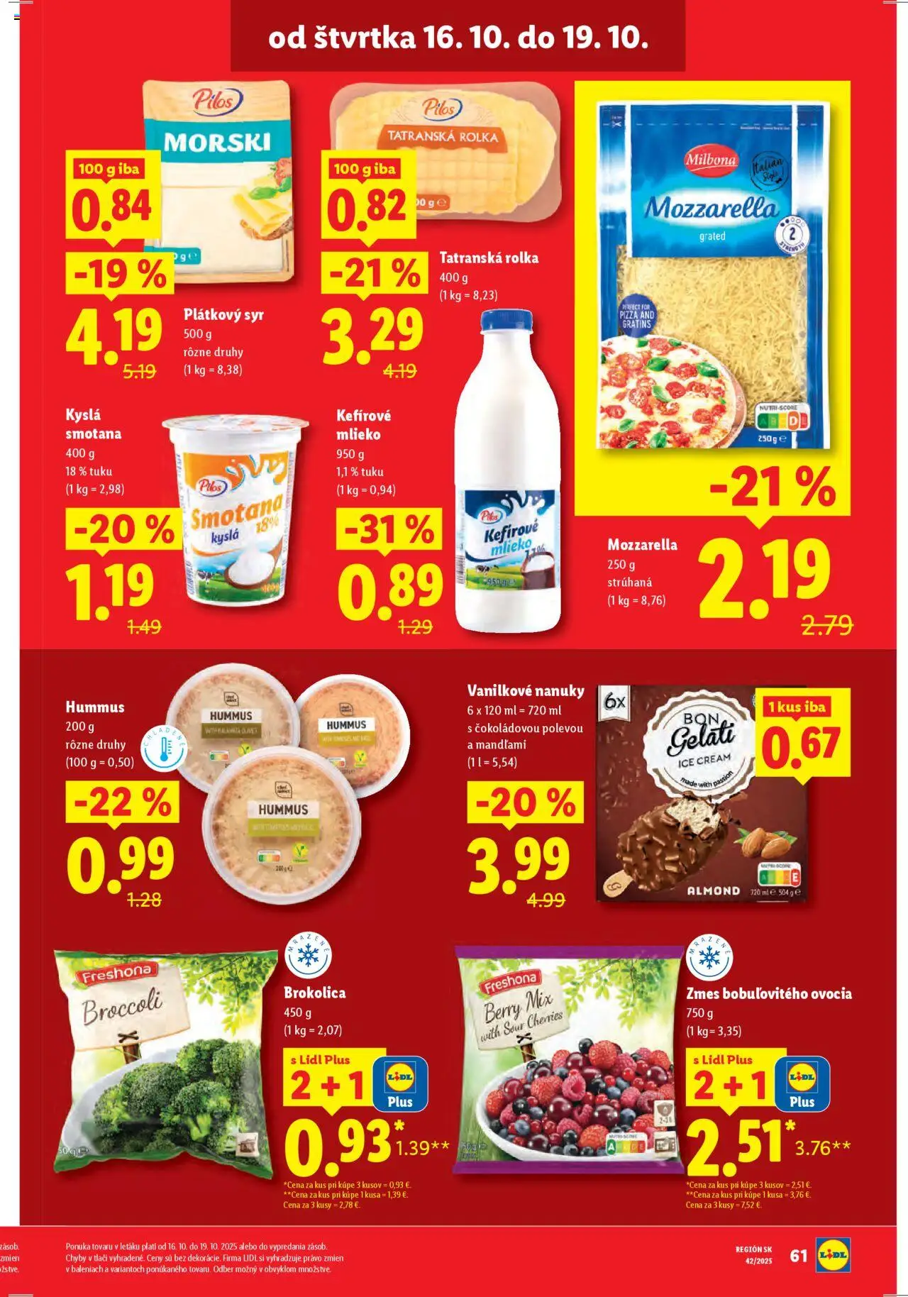 Nové Lidl akcie – leták je platný od 13.10.2025 | Strana: 83 | Produkty: Mlieko, Mozzarella, Brokolica, Nanuky