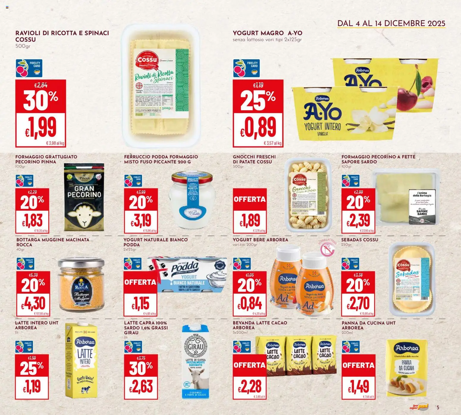 Volantino Pan del 04.12.2025 | Pagina: 5 | Prodotti: Yogurt, Panna, Patate, Gnocchi