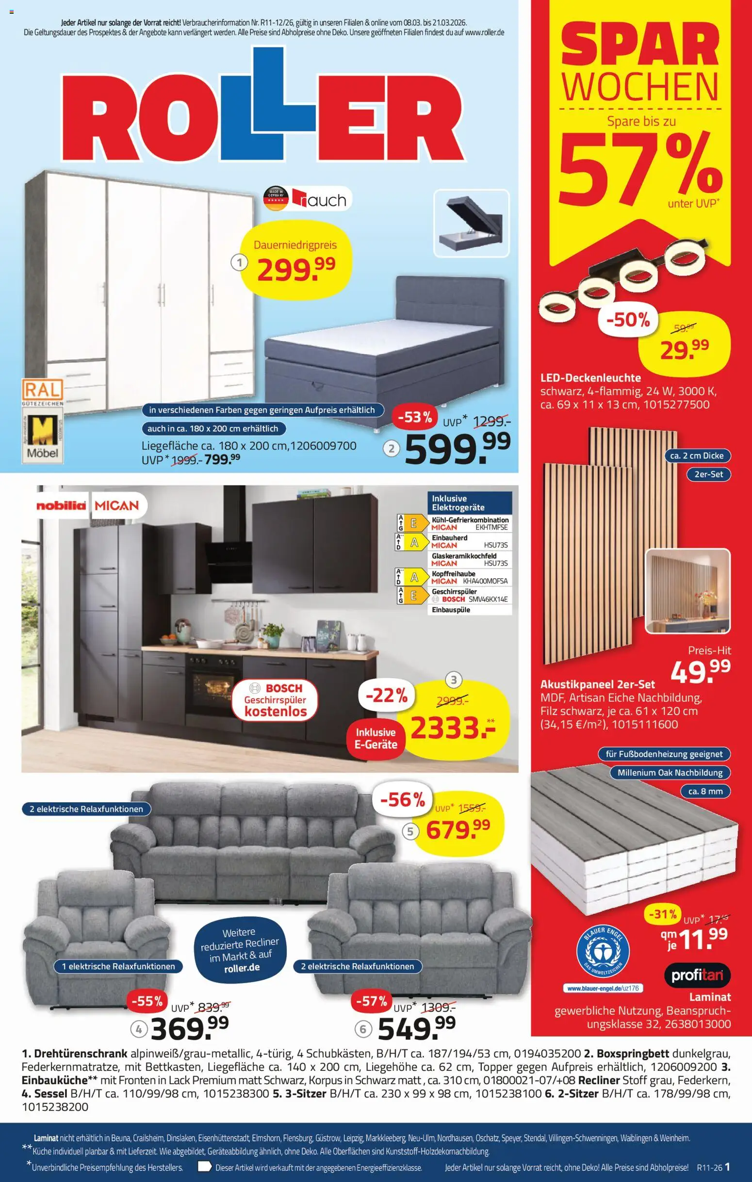 Roller Prospekt 	 – gültig ab 08.03.2026 | Seite: 3 | Produkte: Bosch, Geschirrspüler, Einbauküche, Küche