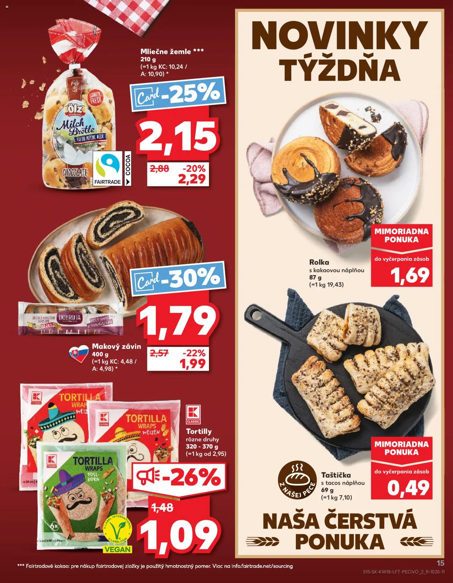 Kaufland SK akciós ujság - amely érvényes a következő dátumtól: 30.04.2026 | Oldal: 15 | Termékek: Tortilla, Vegán