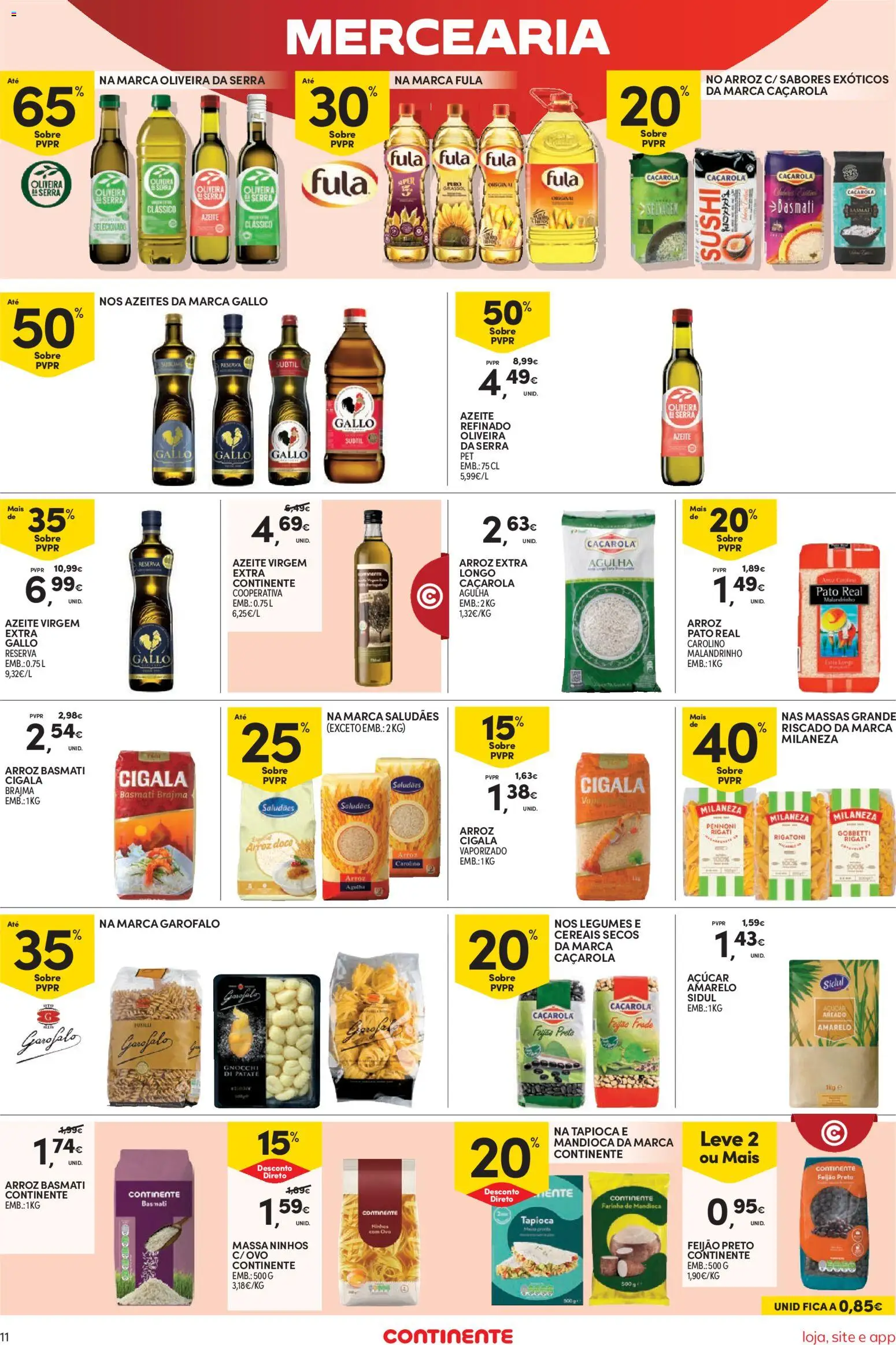 Continente Semanal Continente Bom Dia │ válido de 17.02.2026 | Página: 11 | Produtos: Milaneza, Gnocchi, Arroz, Massa