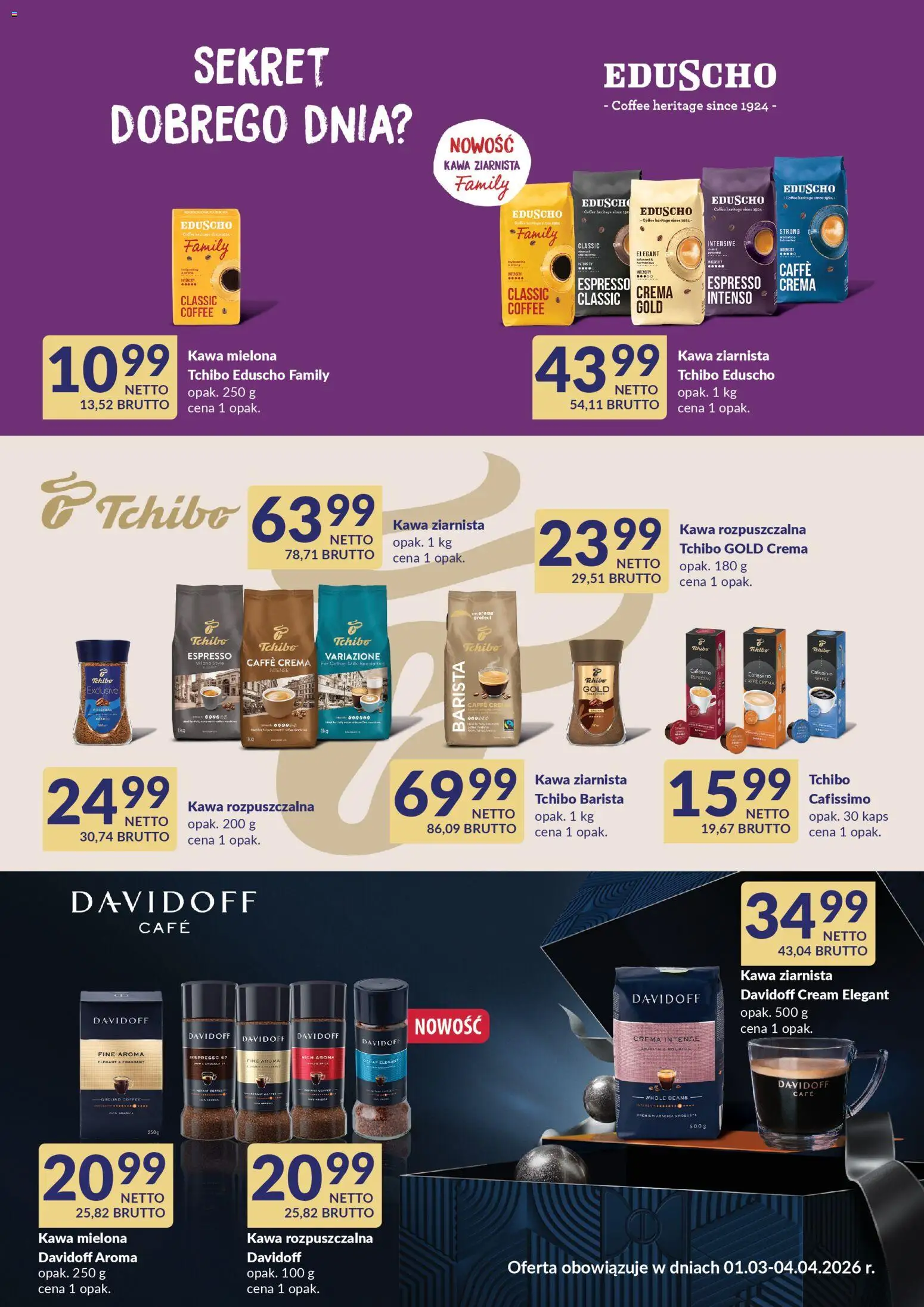 Makro gazetka - Tchibo od 01.03.2026 | Strona: 1 | Produkty: Kawa ziarnista, Kawa rozpuszczalna, Tchibo, Kawa