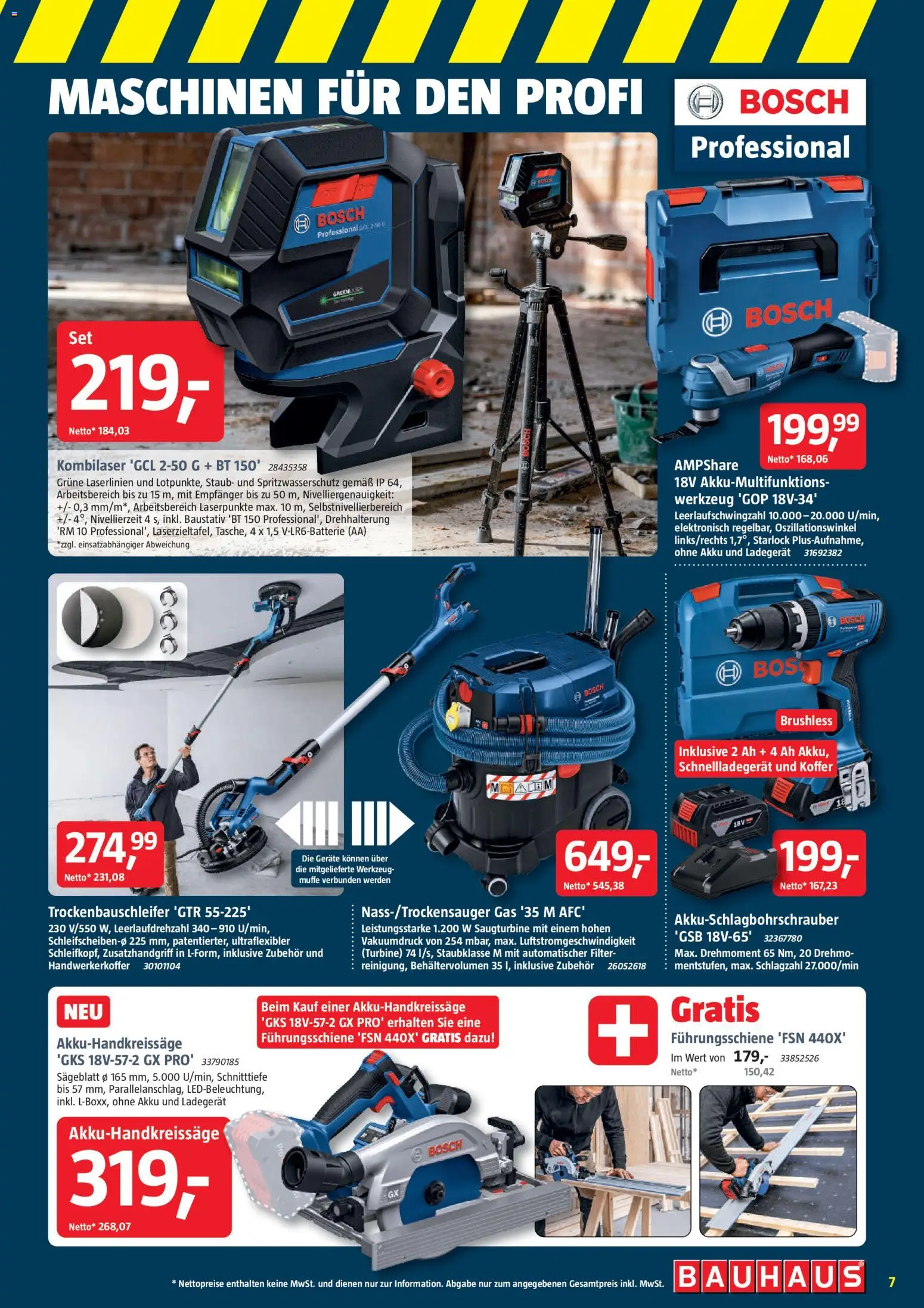 Bauhaus Prospekt 	 – gültig ab 11.04.2026 | Seite: 7 | Produkte: Bosch, Koffer, Ladegerät