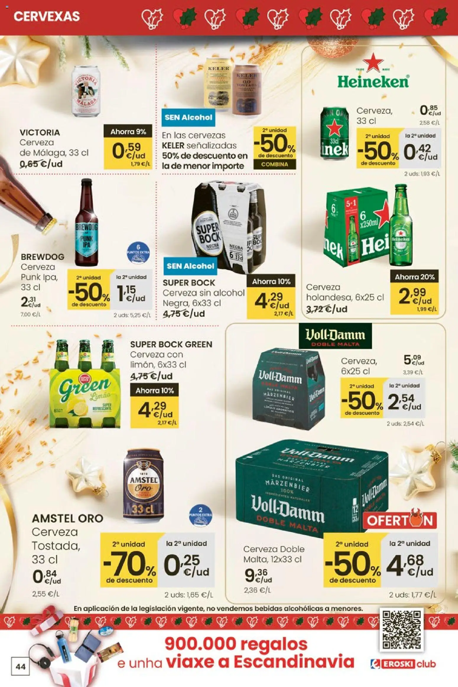 Eroski - Center │ válido desde el 27.11.2025 | Página: 44 | Productos: Cerveza sin alcohol, Cerveza