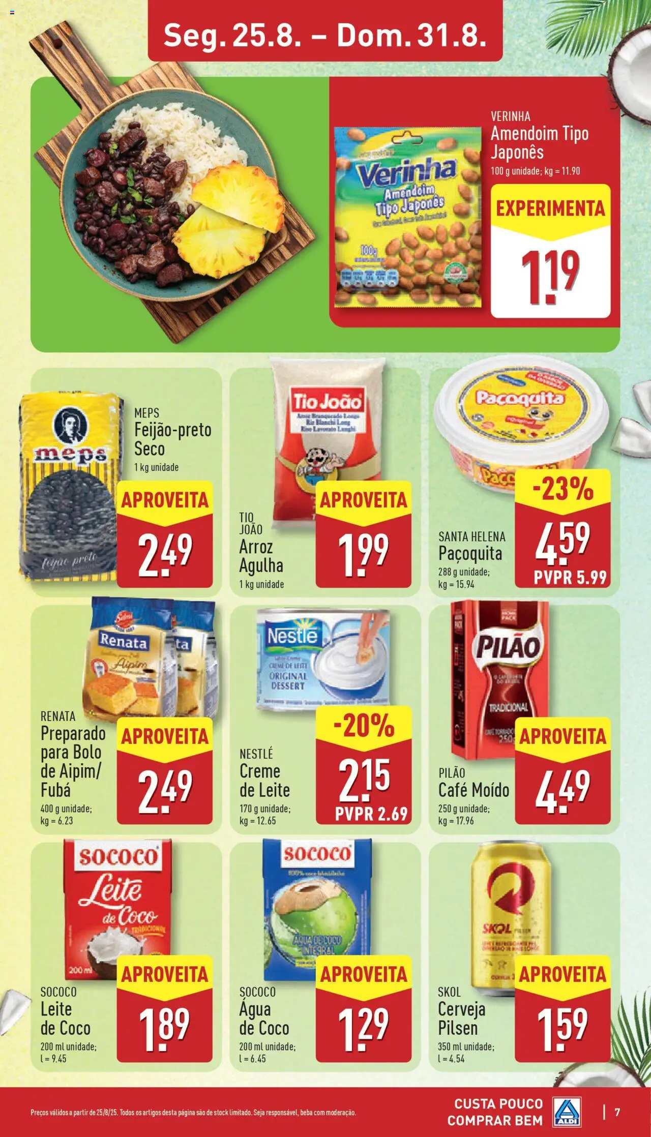 Aldi folheto │ válido de 25.08.2025 | Página: 7 | Produtos: Agua, Nestlé, Cerveja, Creme