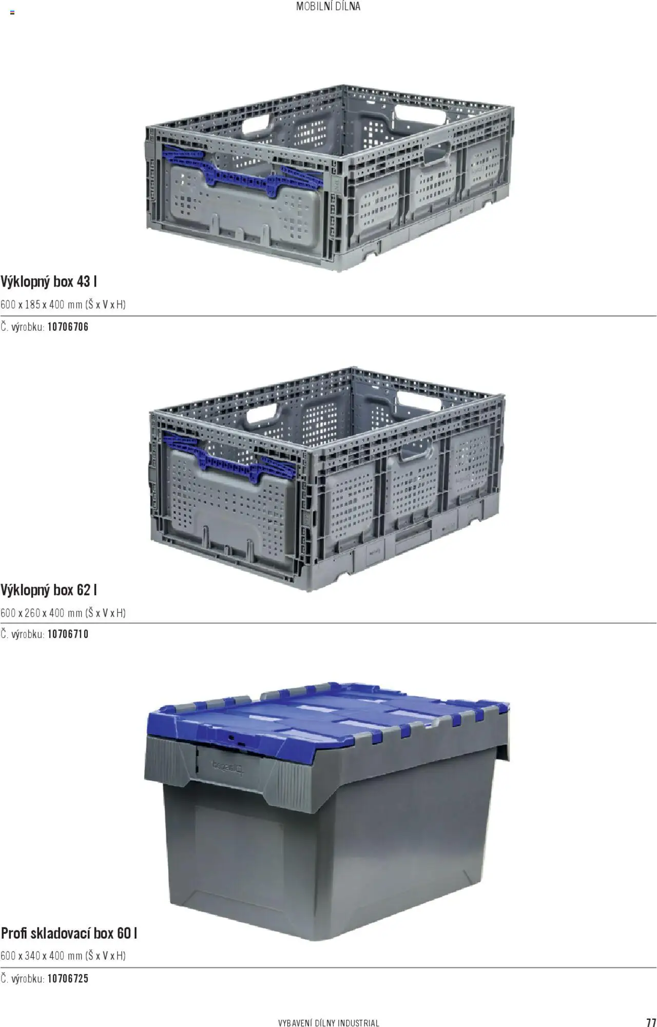 HORNBACH katalog - INDUSTRIAL - Systém vybavení dílny od 06.02.2025 | Strana: 77 | Produkty: Box