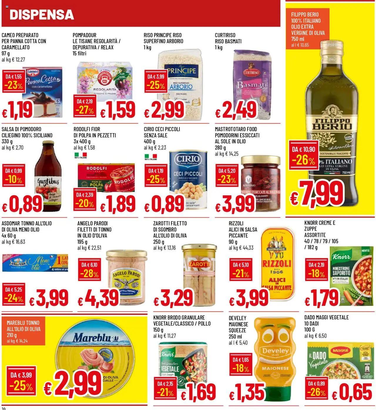 Volantino Famila del 20.10.2025 | Pagina: 16 | Prodotti: Riso Basmati, Pollo, Ceci, Olio