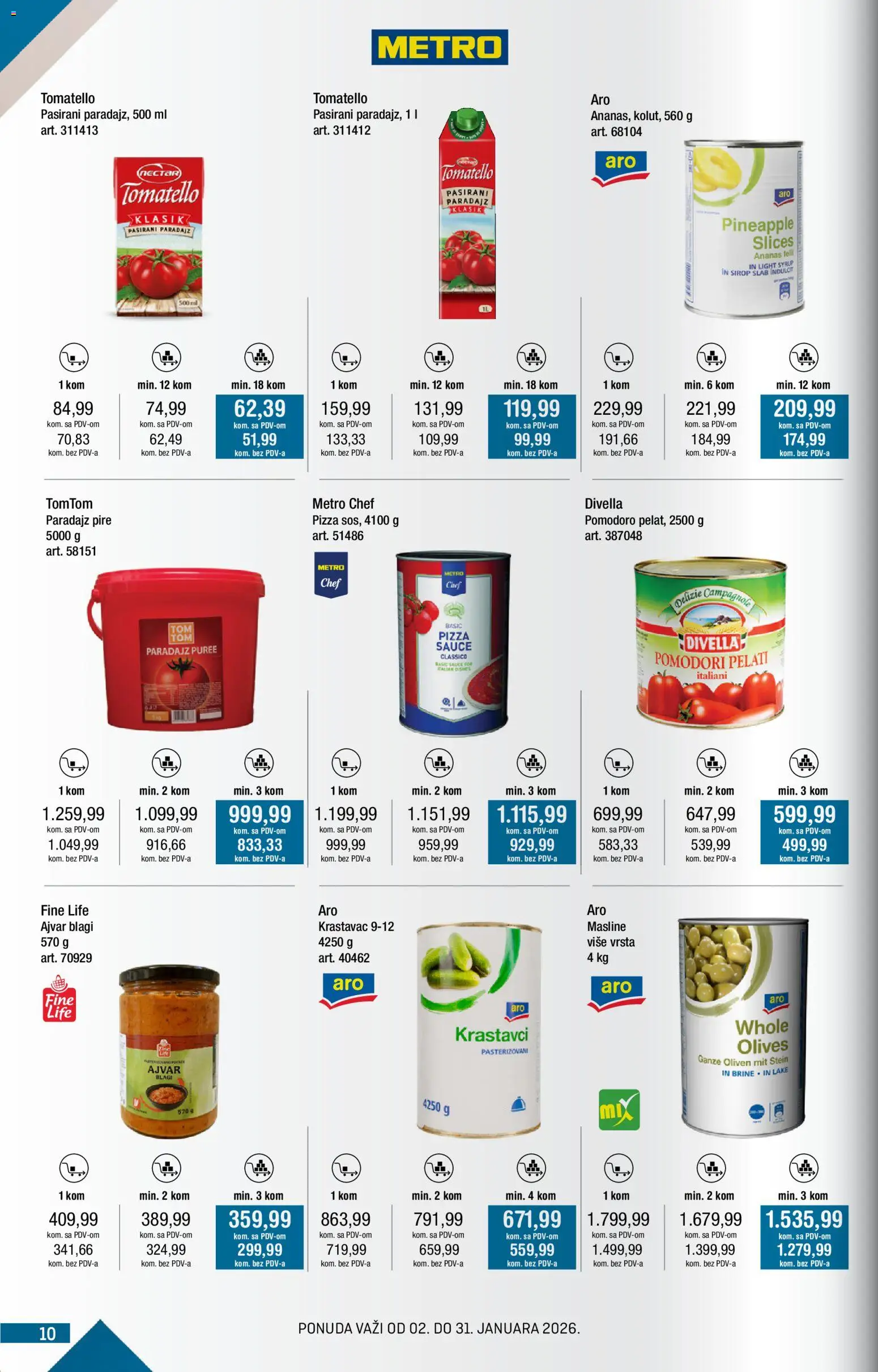 Metro katalog - važi od 02.01.2026 | Strana: 10 | Proizvode: Ananas, Krastavac, Ajvar, Krastavci