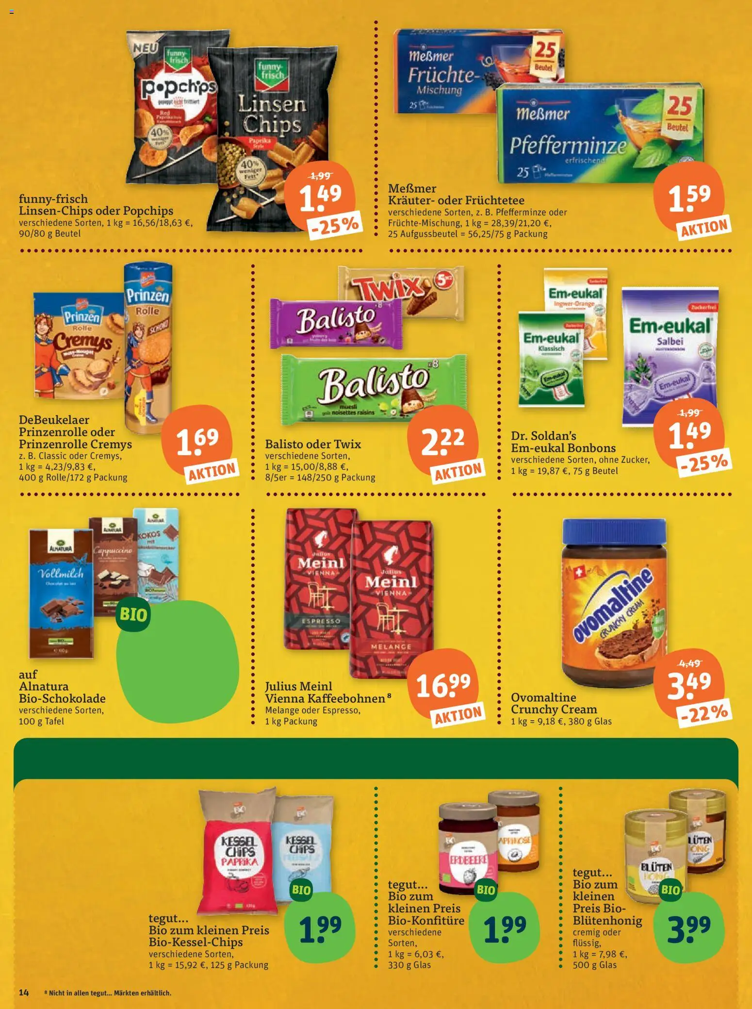 Tegut Prospekt – gültig ab 26.01.2026 | Seite: 16 | Produkte: Messmer, Twix, Paprika, Chips