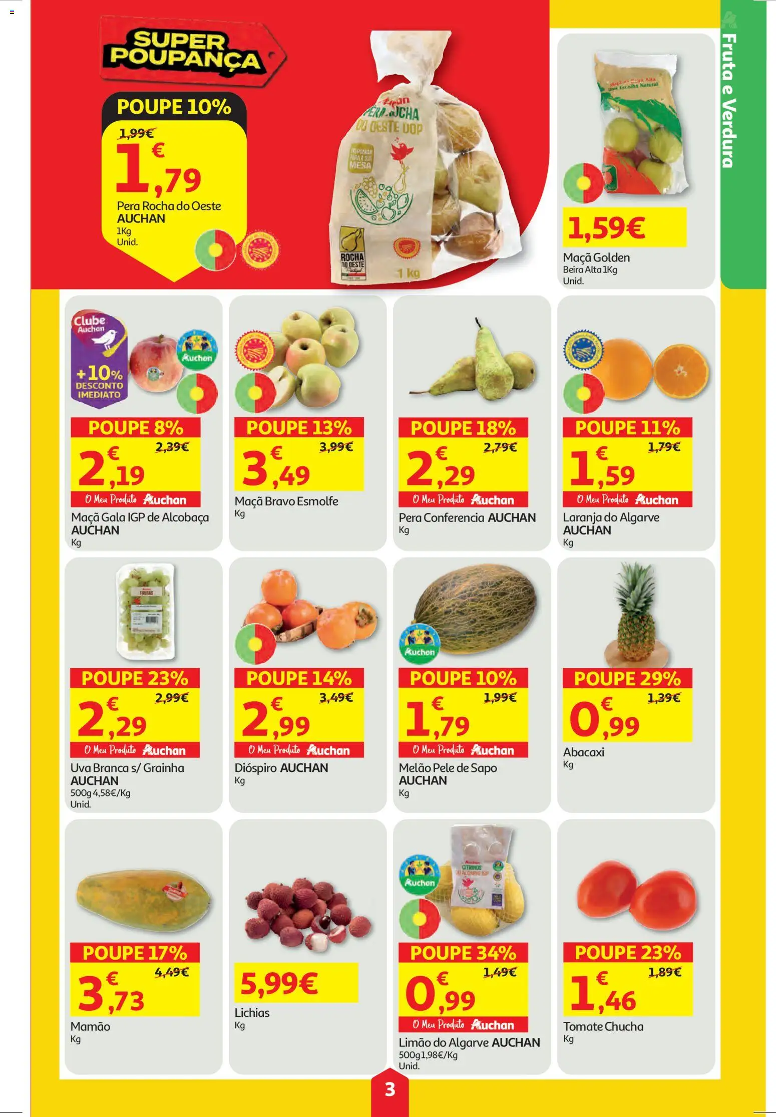 Auchan folheto │ válido de 11.12.2025 | Página: 3 | Produtos: Mesa, Maça, Tomate, Melão