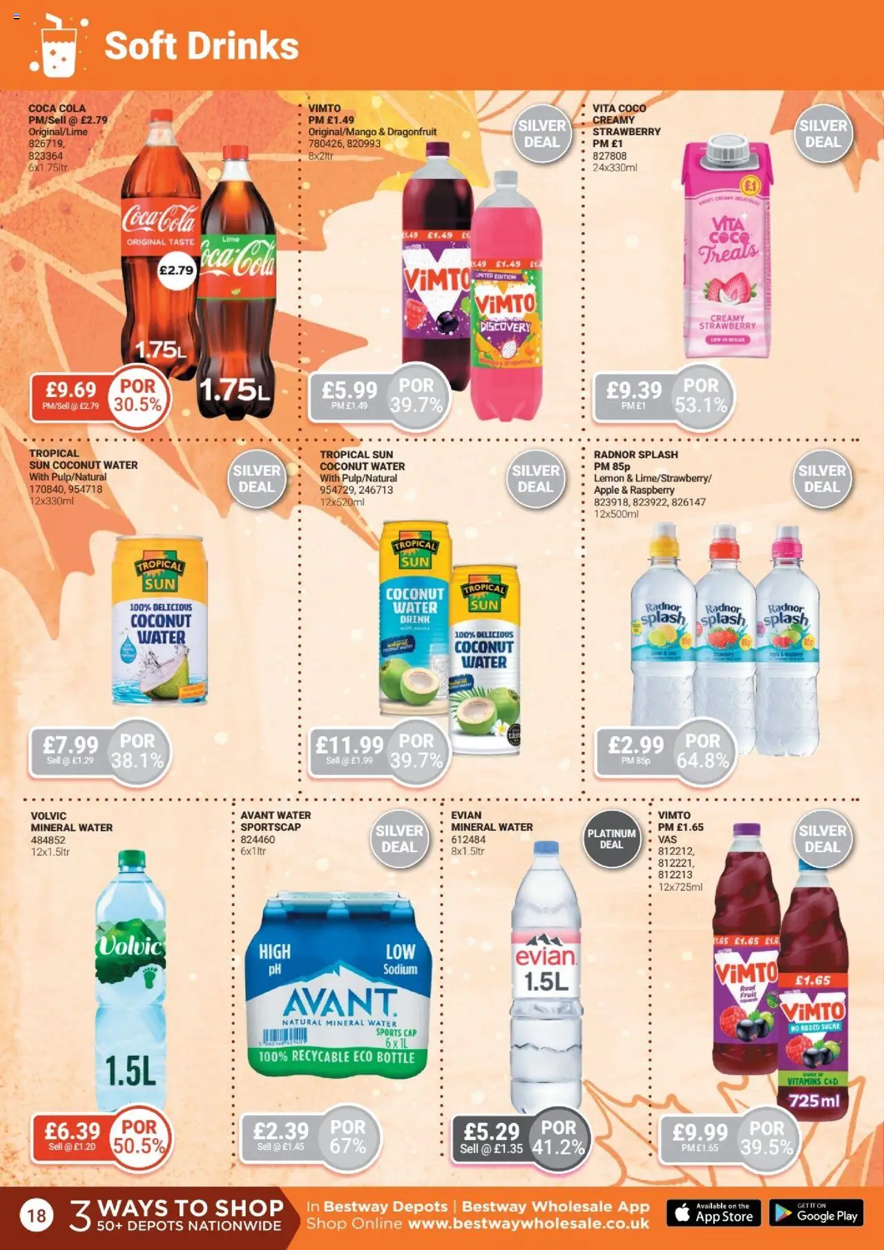  | Page: 18 | Products: Papier carton, Mineral water, Strawberry, Coconut