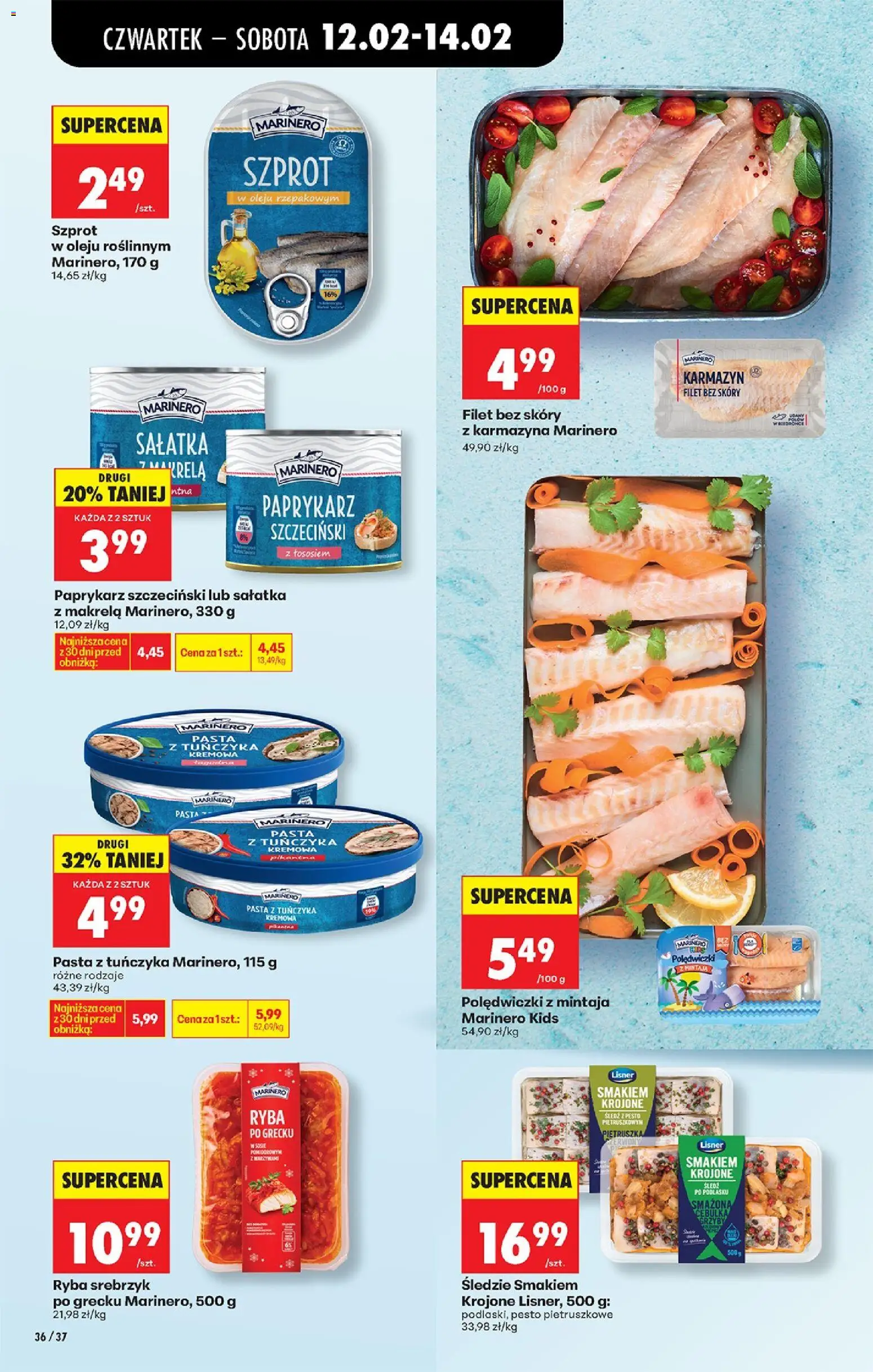 Biedronka gazetka - Oferta w tym tygodniu od 12.02.2026 | Strona: 50 | Produkty: Paprykarz, Paprykarz szczeciński, Tuńczyk, Sałatka