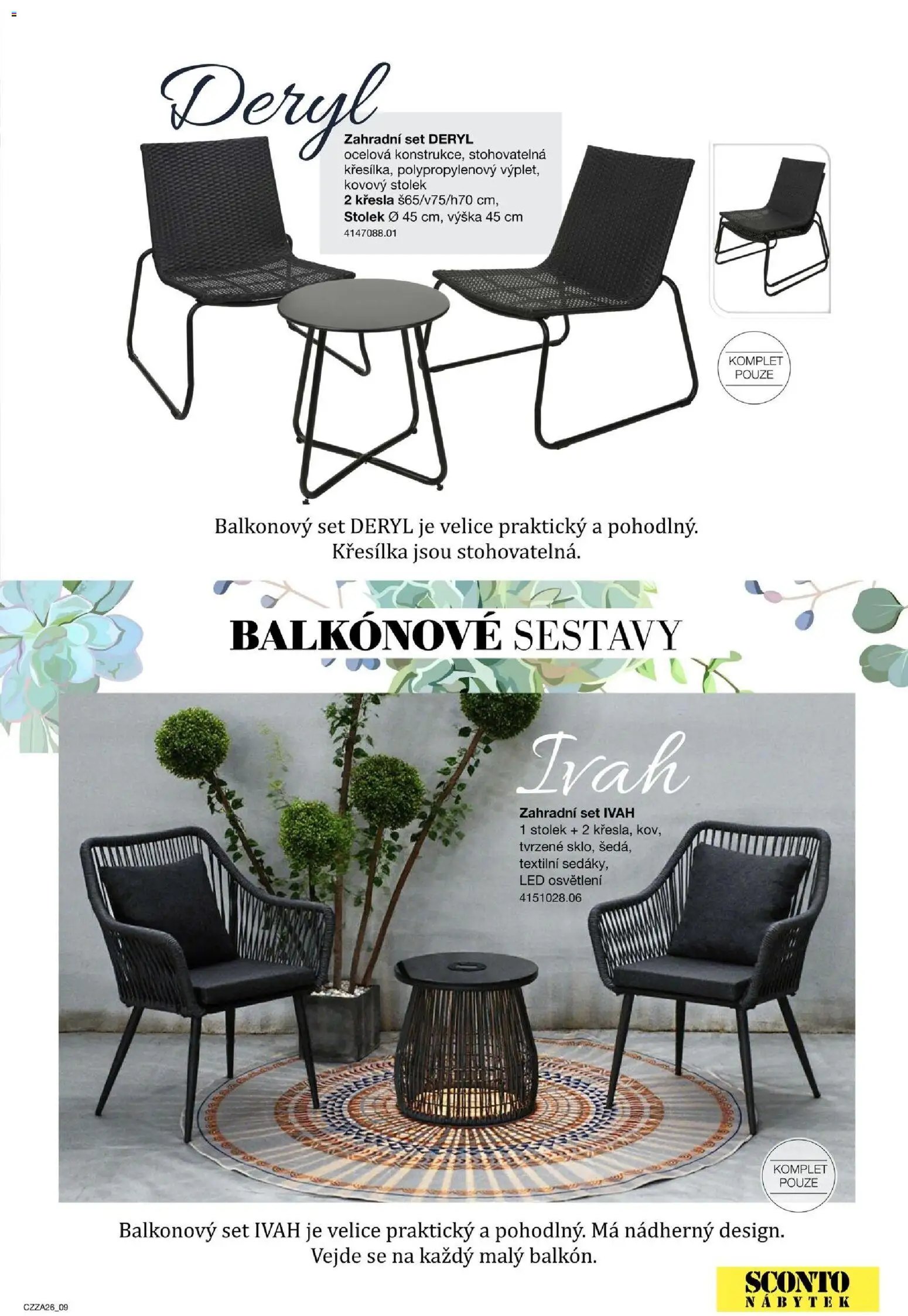 Sconto nábytek katalog - Zahradní speciál od 01.01.2026 | Strana: 9 | Produkty: Křesla, Nábytek, Kovový stolek, LED