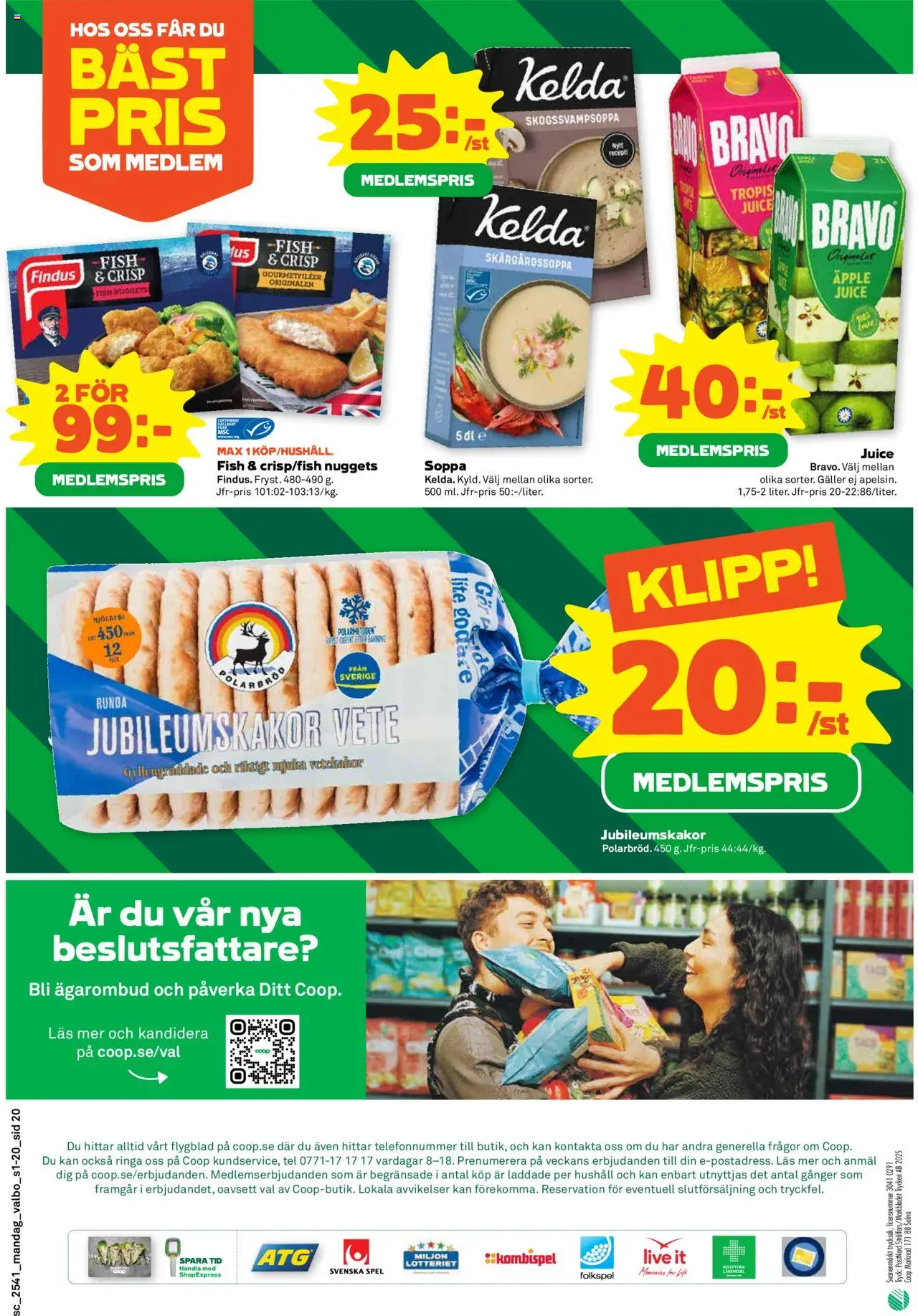Coop Forum reklamblad aktuell från 06.10.2025 | Sida: 20 | Produkter: Galler, Juice, Häll, Spel