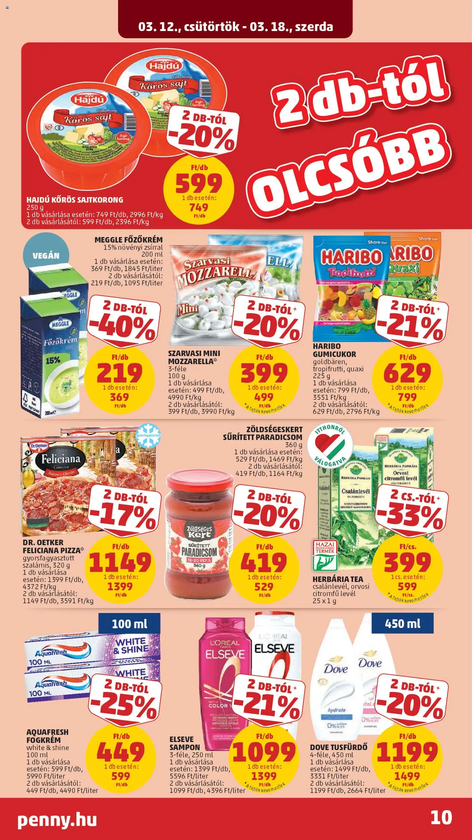 PENNY akciós ujság - amely érvényes a következő dátumtól: 12.03.2026 | Oldal: 16 | Termékek: Mozzarella, Sampon, Paradicsom, Vegán