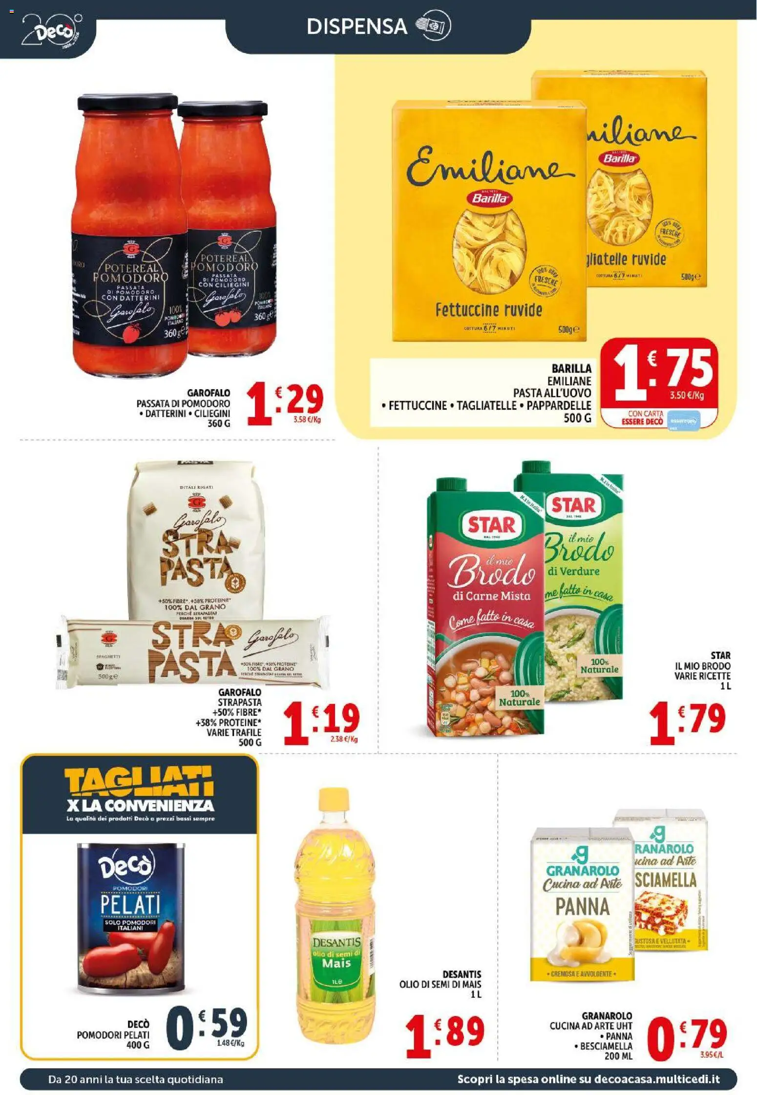 Volantino Decò del 17.03.2026 | Pagina: 12 | Prodotti: Pomodoro, Olio, Pasta, Passata di pomodoro