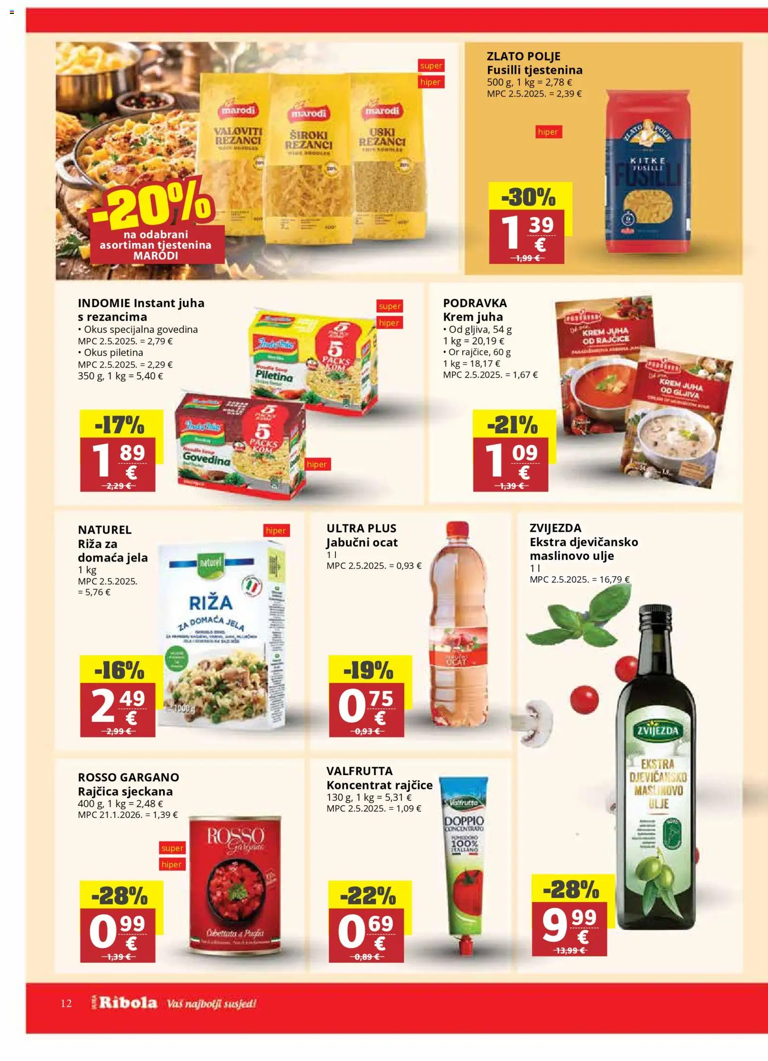 Ribola katalog | vrijedi od 11.03.2026 | Stranica: 12 | Proizvodi: Jabučni ocat, Piletina, Rajčice, Govedina