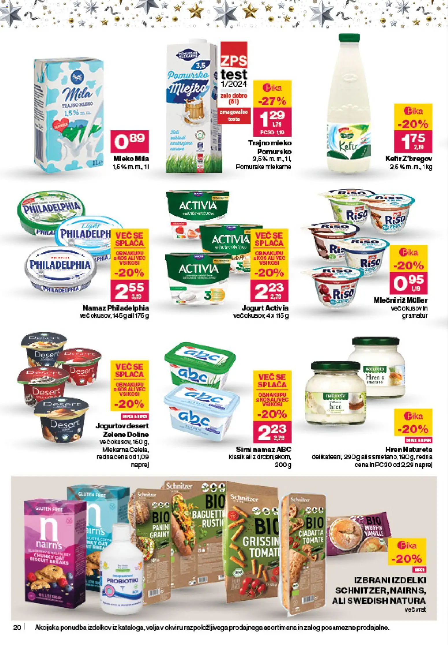Novi Mercator katalog ponudbe – veljaven od 18.12.2025 | Stran: 20 | Izdelki: Kefir, Namaz, Mleko, Jogurt