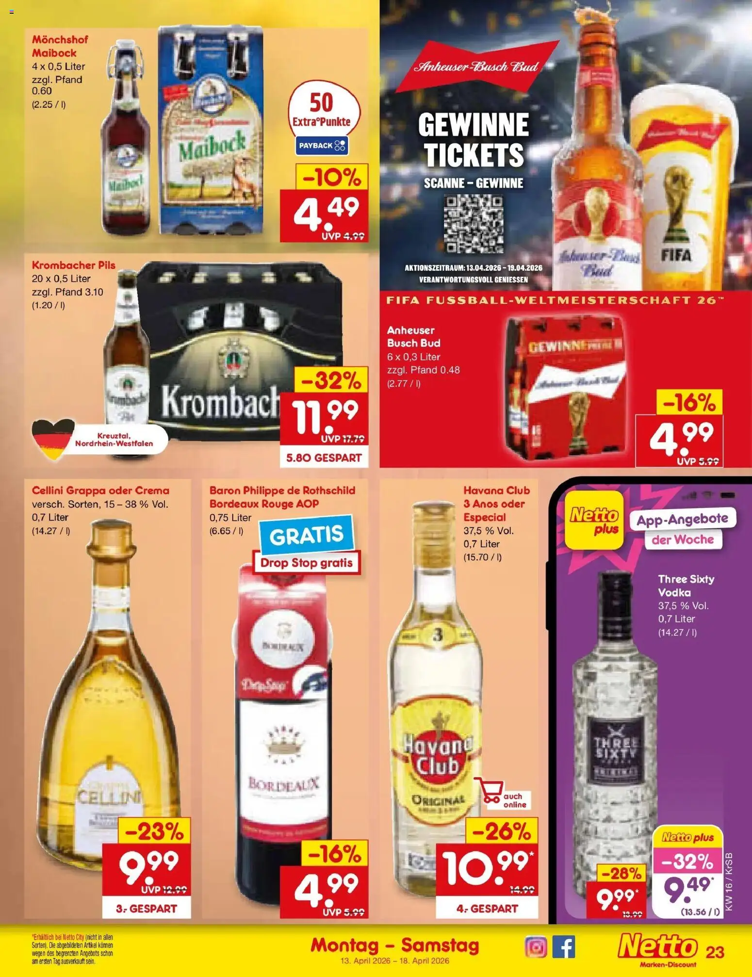 Netto Marken-Discount Prospekt Jüchen	 – gültig ab 13.04.2026 | Seite: 17 | Produkte: Havana club, Pils, Rouge, Vodka