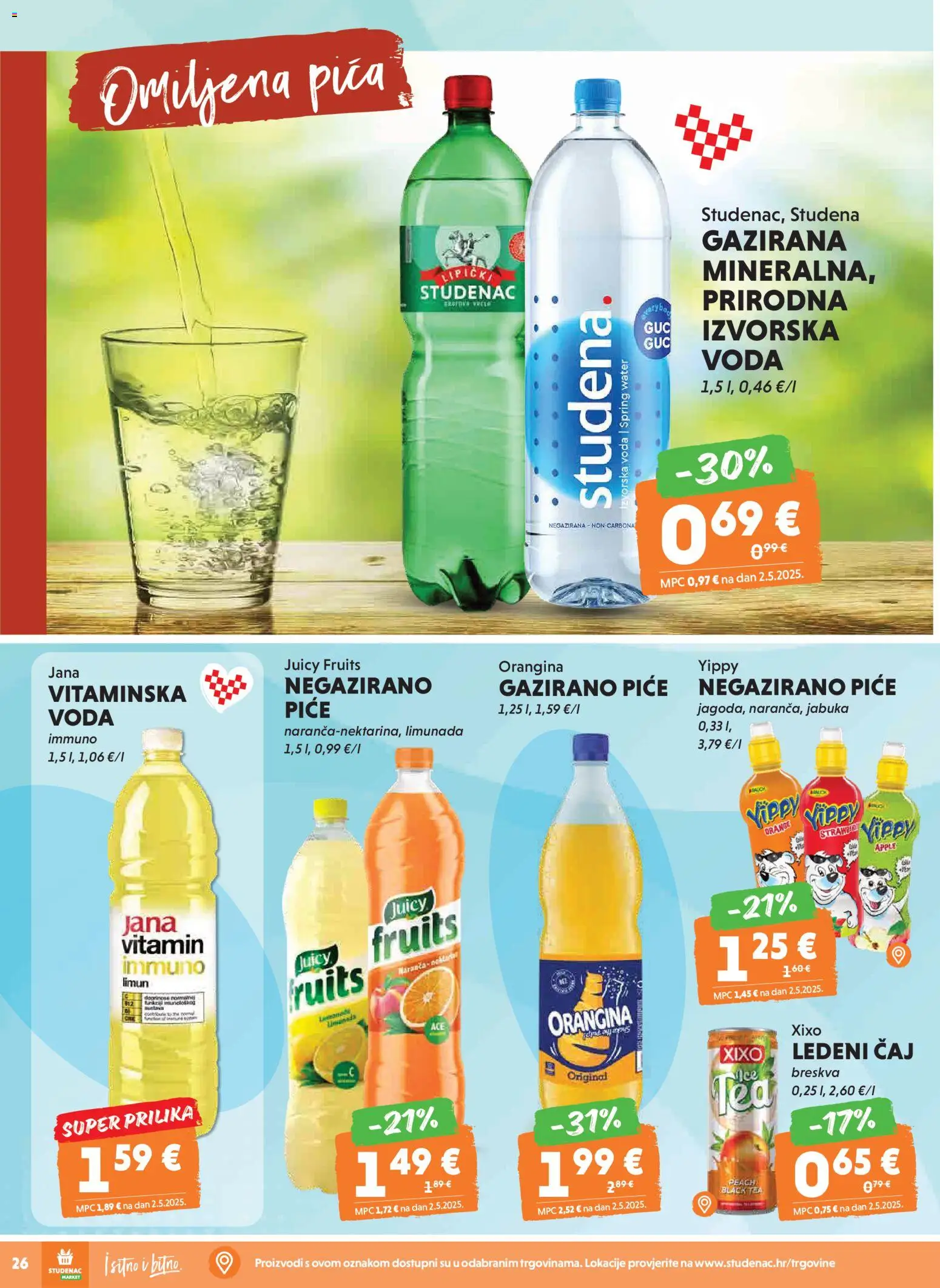 Studenac katalog | vrijedi od 08.04.2026 | Stranica: 26 | Proizvodi: Pica, Ledeni čaj, Voda, Limun