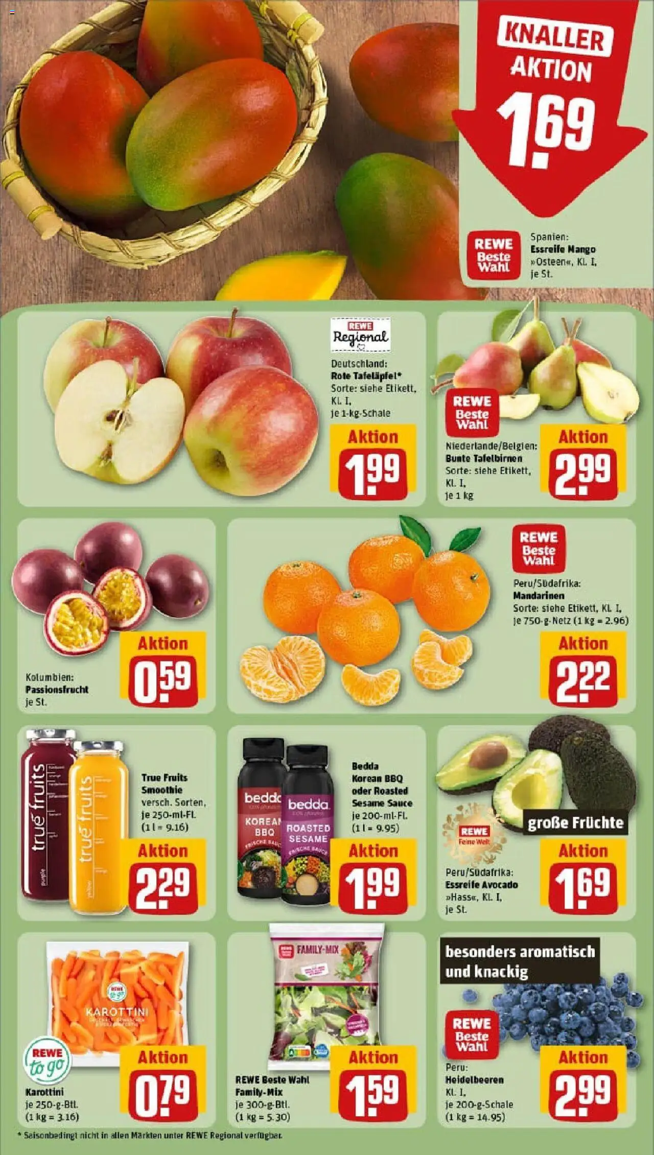 Rewe prospekt Bargteheide	 – gültig ab 06.10.2025 | Seite: 8 | Produkte: Mandarinen, Heidelbeeren, Avocado, Mango