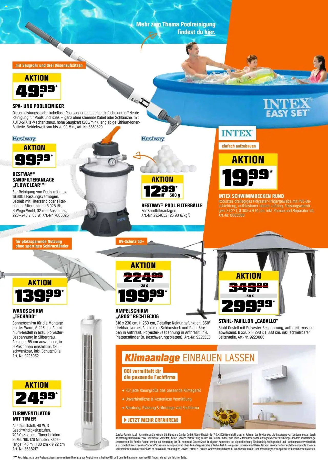 Obi Biberstärke Angebote - gültig ab dem 16.07.2025 | Seite: 9 | Produkte: Kabel, Sonnenschirm, Klimagerät, Turmventilator
