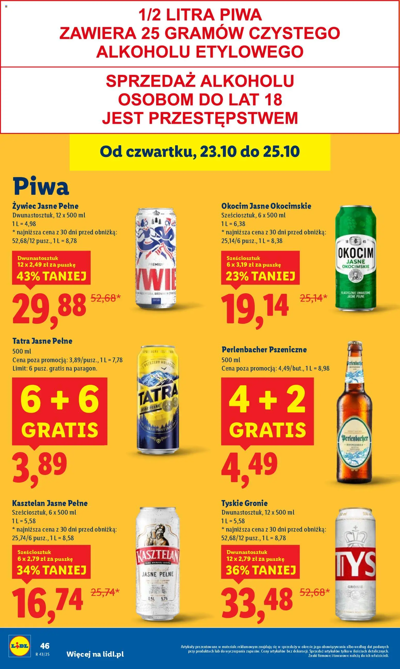 Lidl Gazetka od 23.10.2025 | Strona: 50 | Produkty: Tyskie