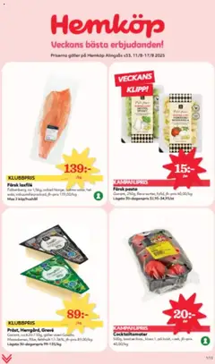 Hemköp - erbjudanden - Förhandsvisning av reklamblad från butik Hemköp aktuell från 11.08.2025