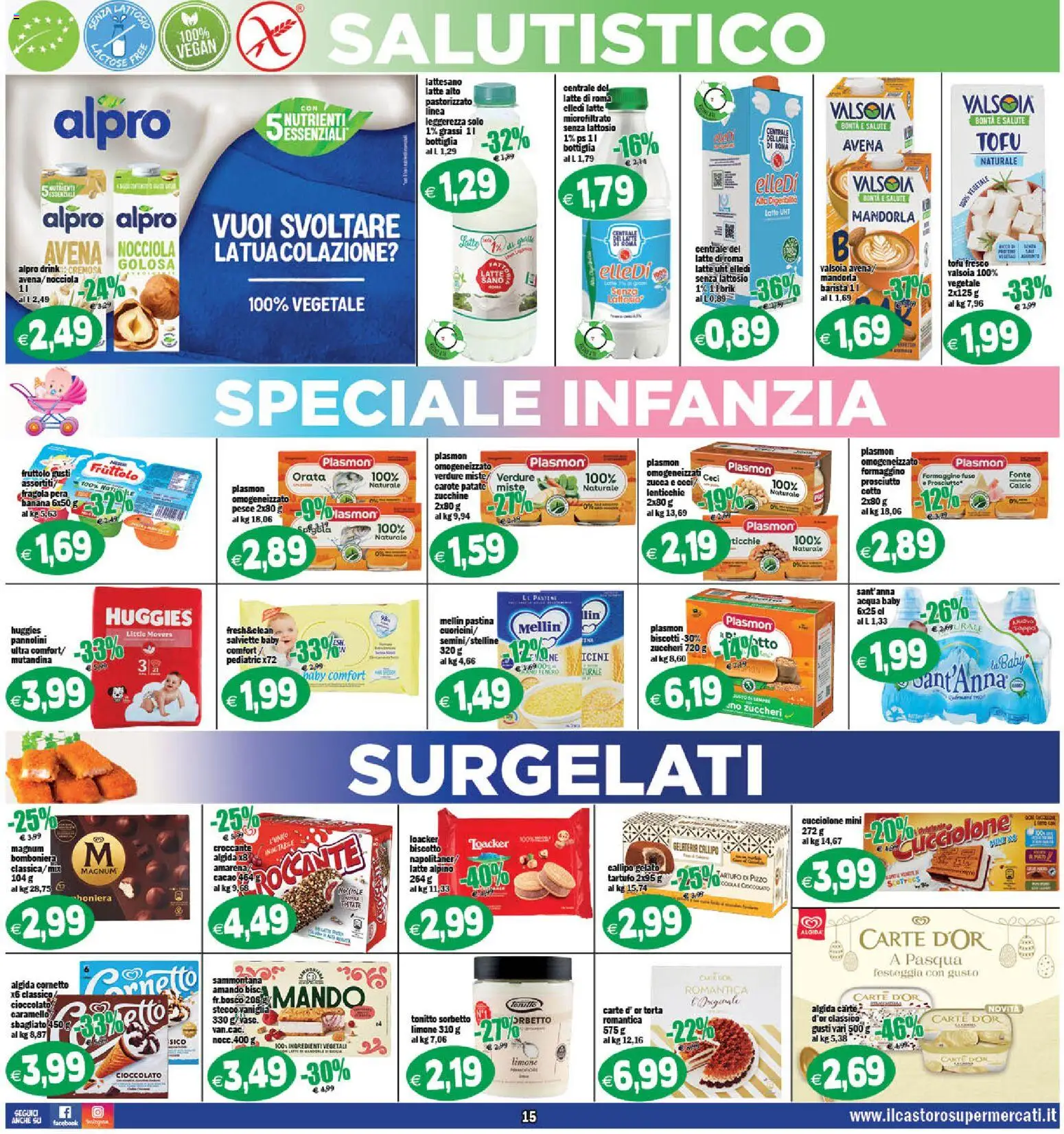 Volantino Il Castoro del 27.03.2026 | Pagina: 15 | Prodotti: Sorbetto, Ceci, Verdure, Bottiglia