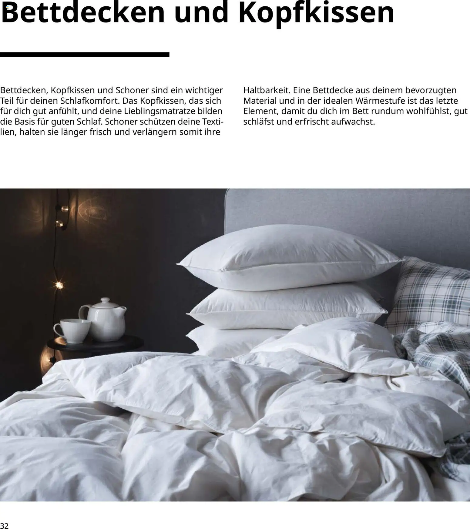Ikea Prospekt  Schlafkomfort	 – gültig ab 30.09.2025 | Seite: 32 | Produkte: Bett, Bettdecke, Kopfkissen