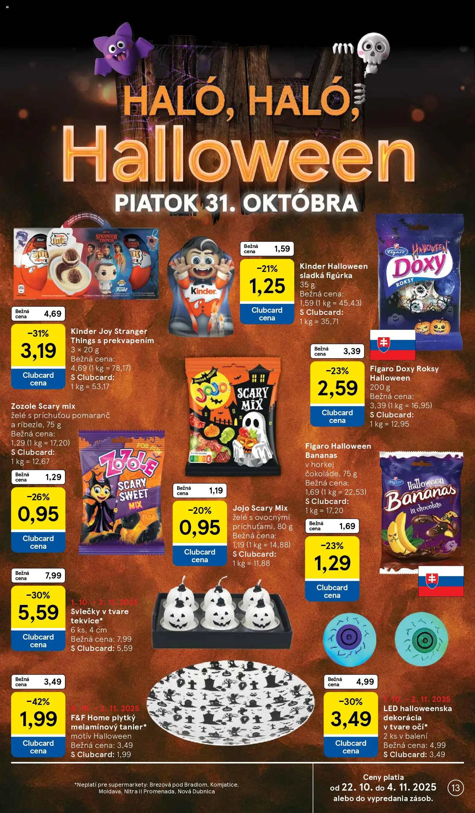 Nové Tesco akcie – leták je platný od 29.10.2025 | Strana: 13 | Produkty: Led, Kinder, Sviečky